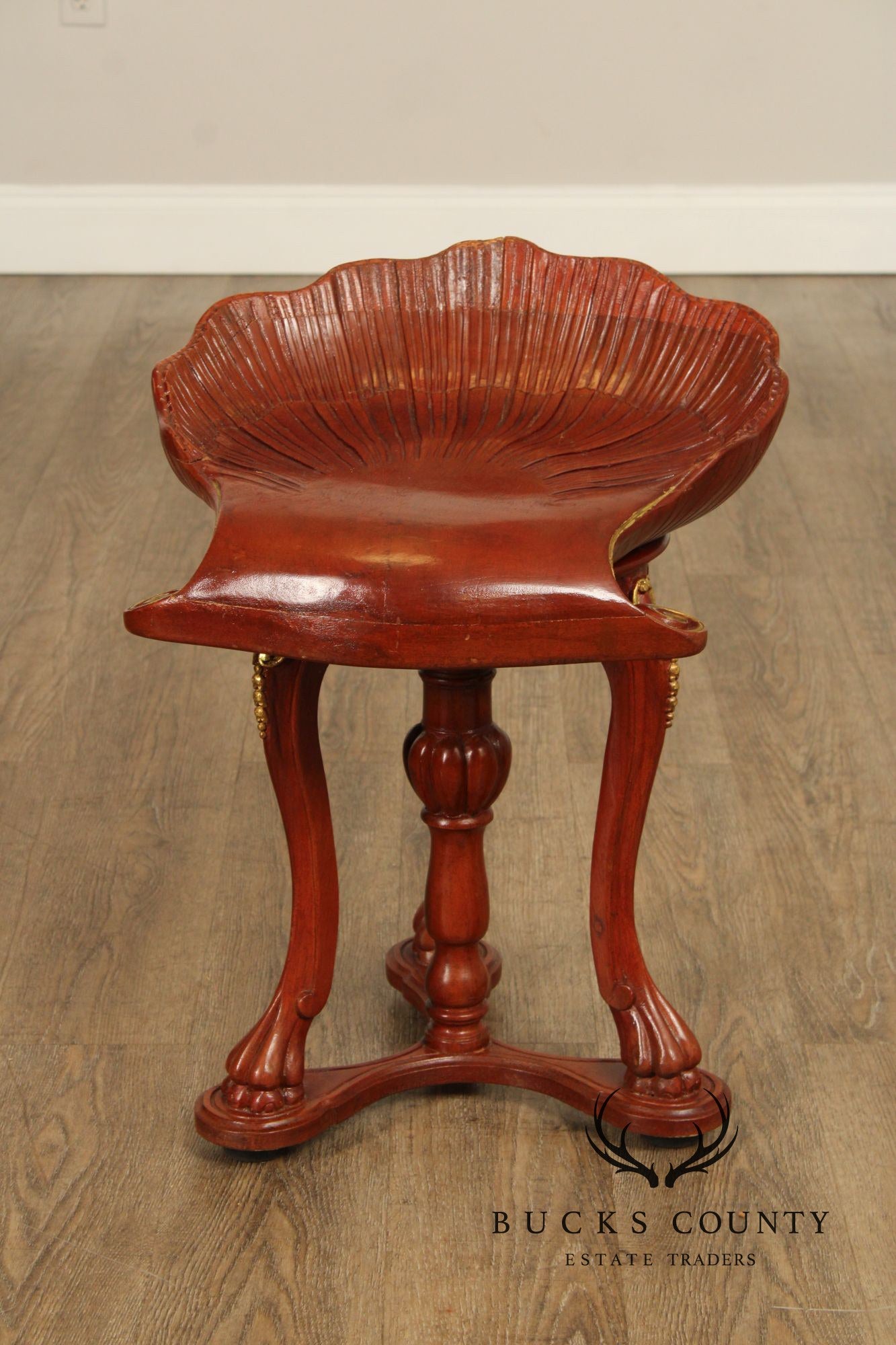 Venetian Carved and Partial Gilt Grotto Stool