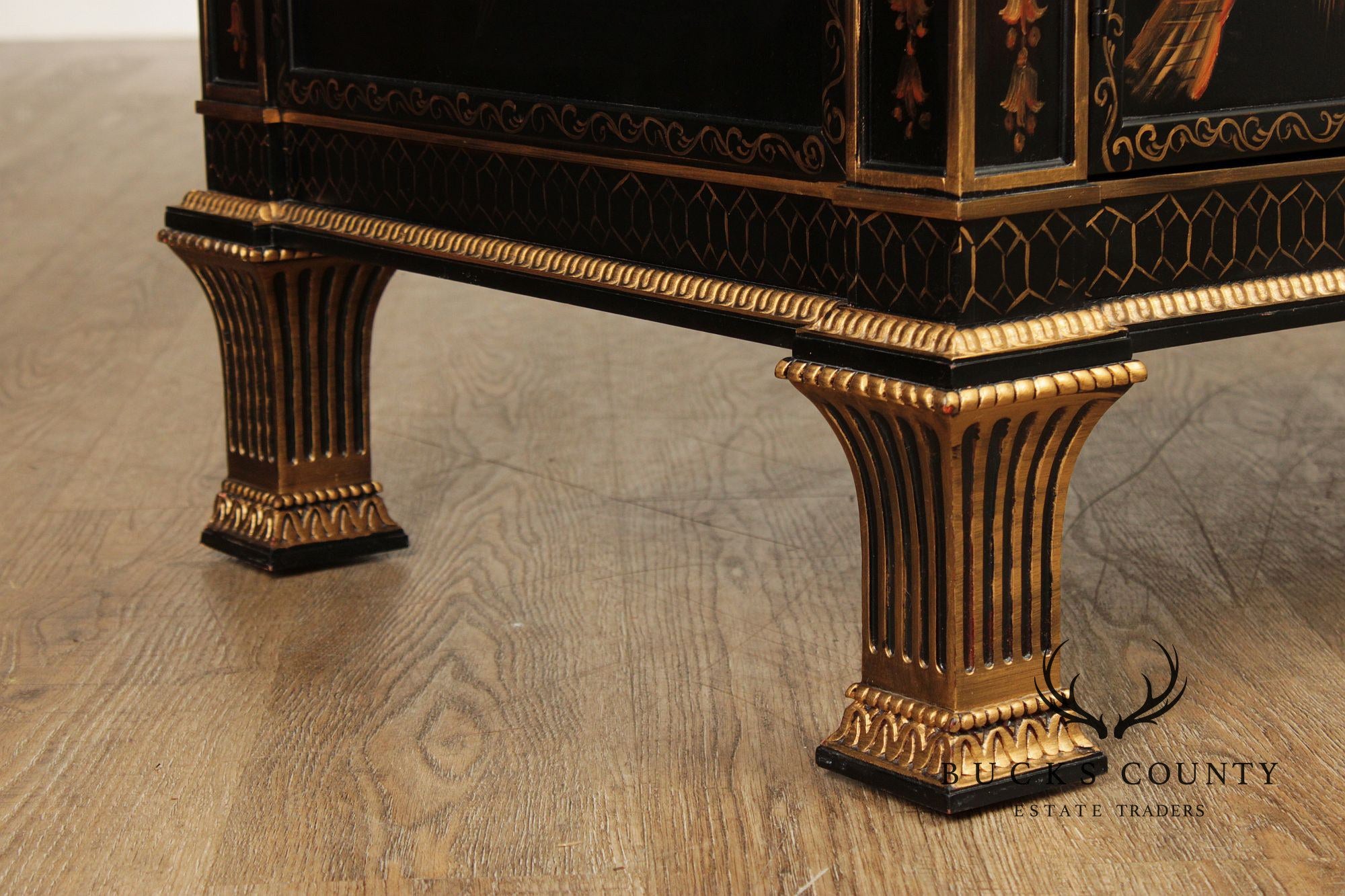 EJ Victor Newport Historic Collection Chinoiserie Marble Top Sideboard