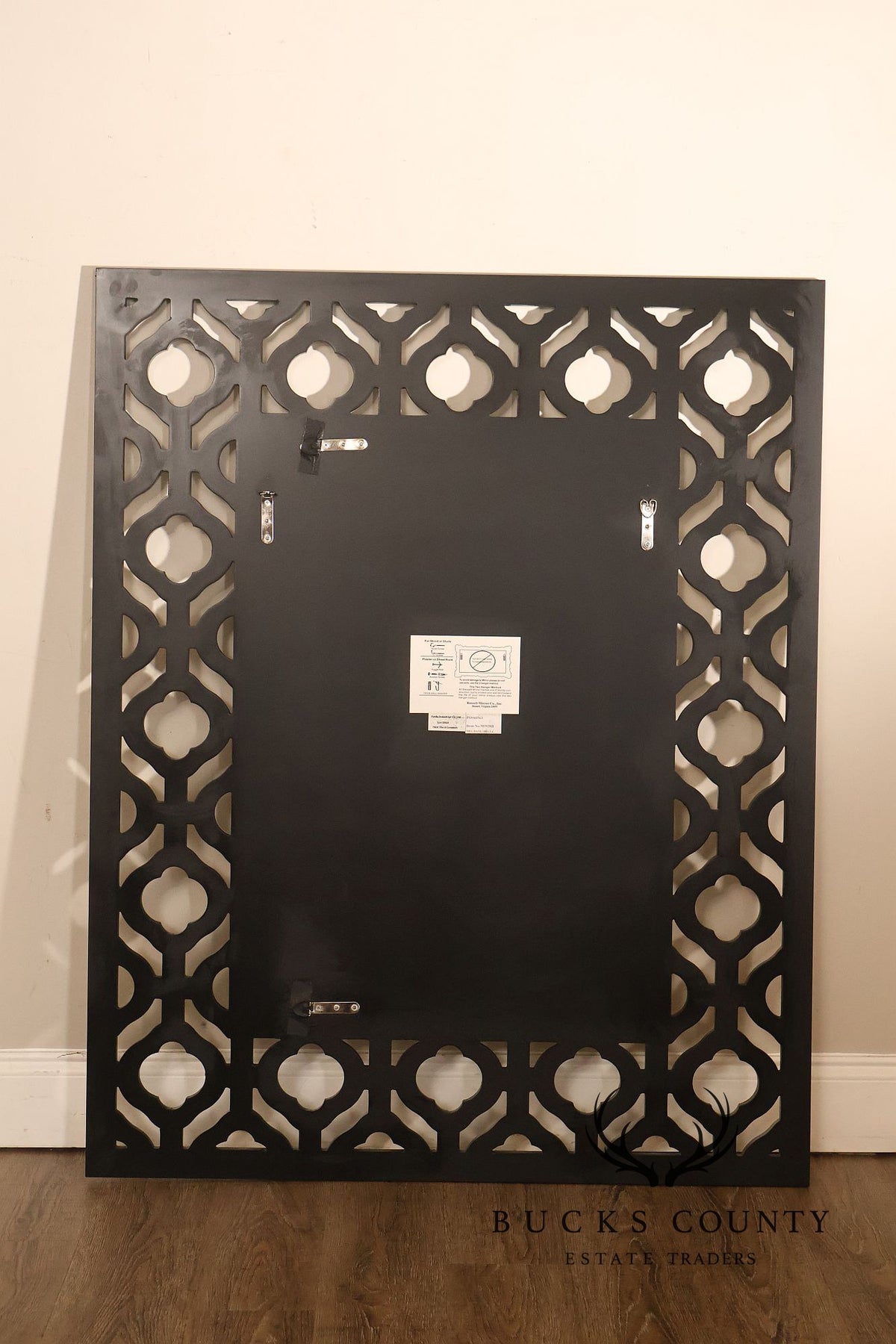 Bassett Hollywood Regency Wall Mirror With Geometric Fretwork