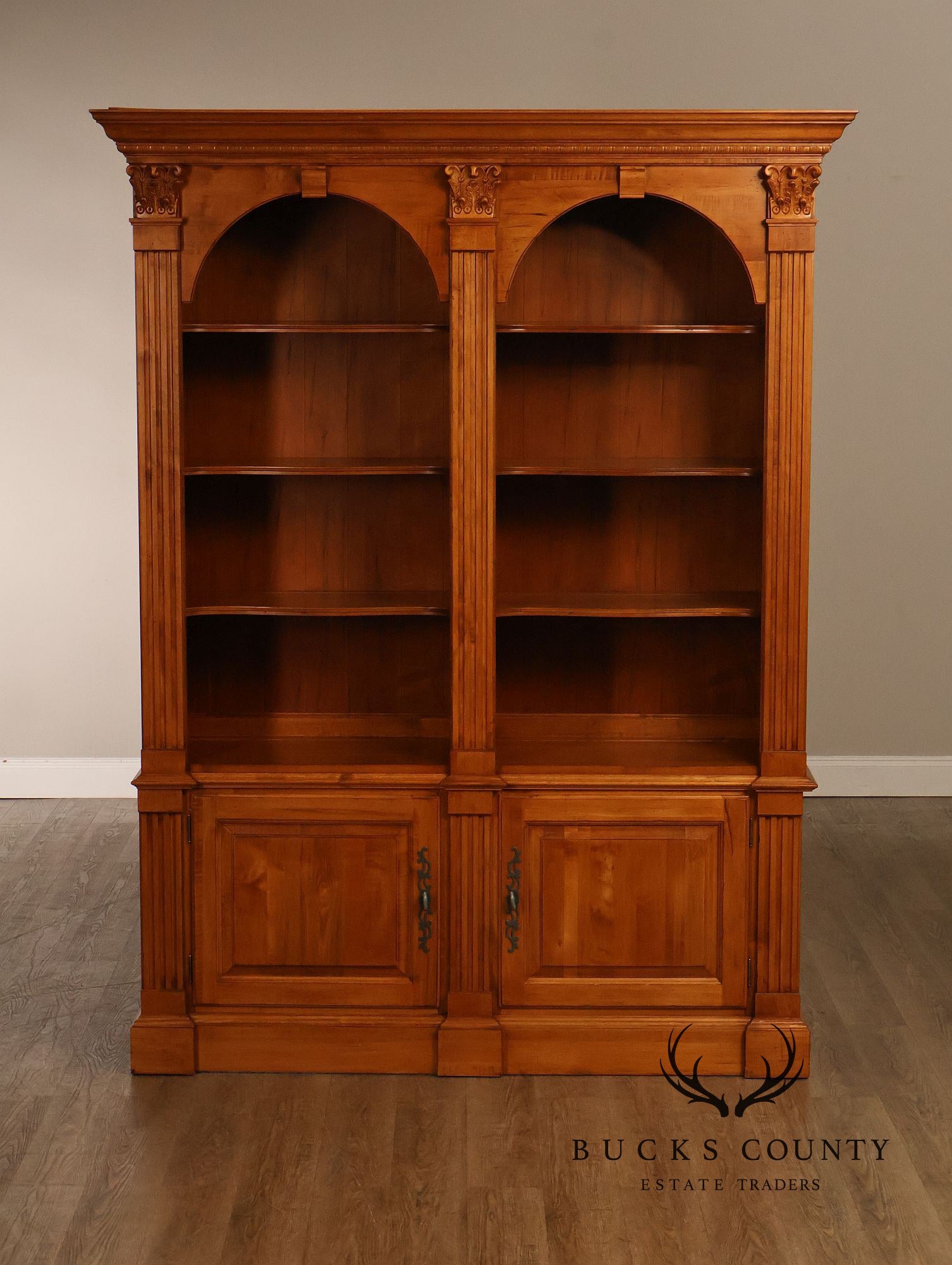 ETHAN ALLEN 'LEGACY' DOUBLE ARCHED BOOKCASE