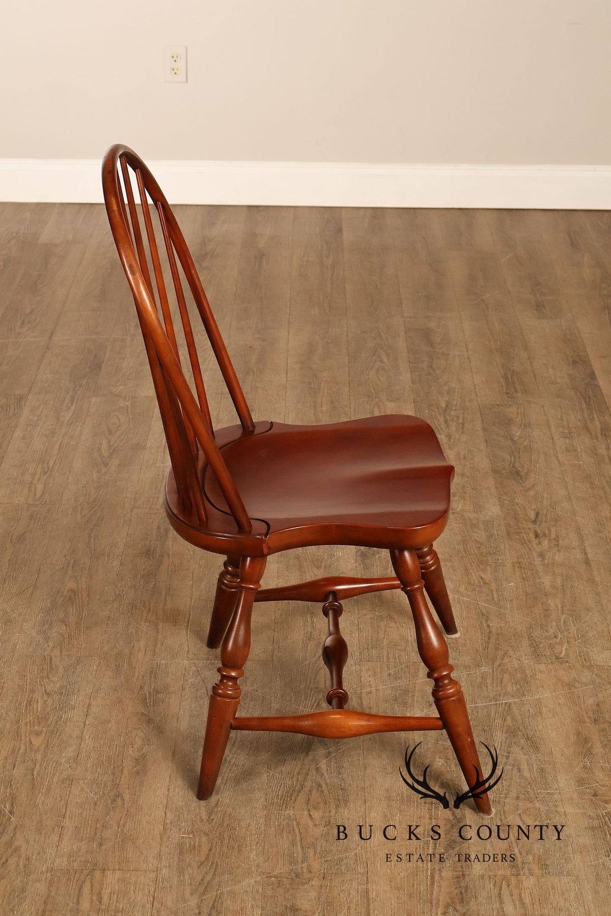 Frederick Duckloe & Bros Pair of Cherry Windsor Side Chairs