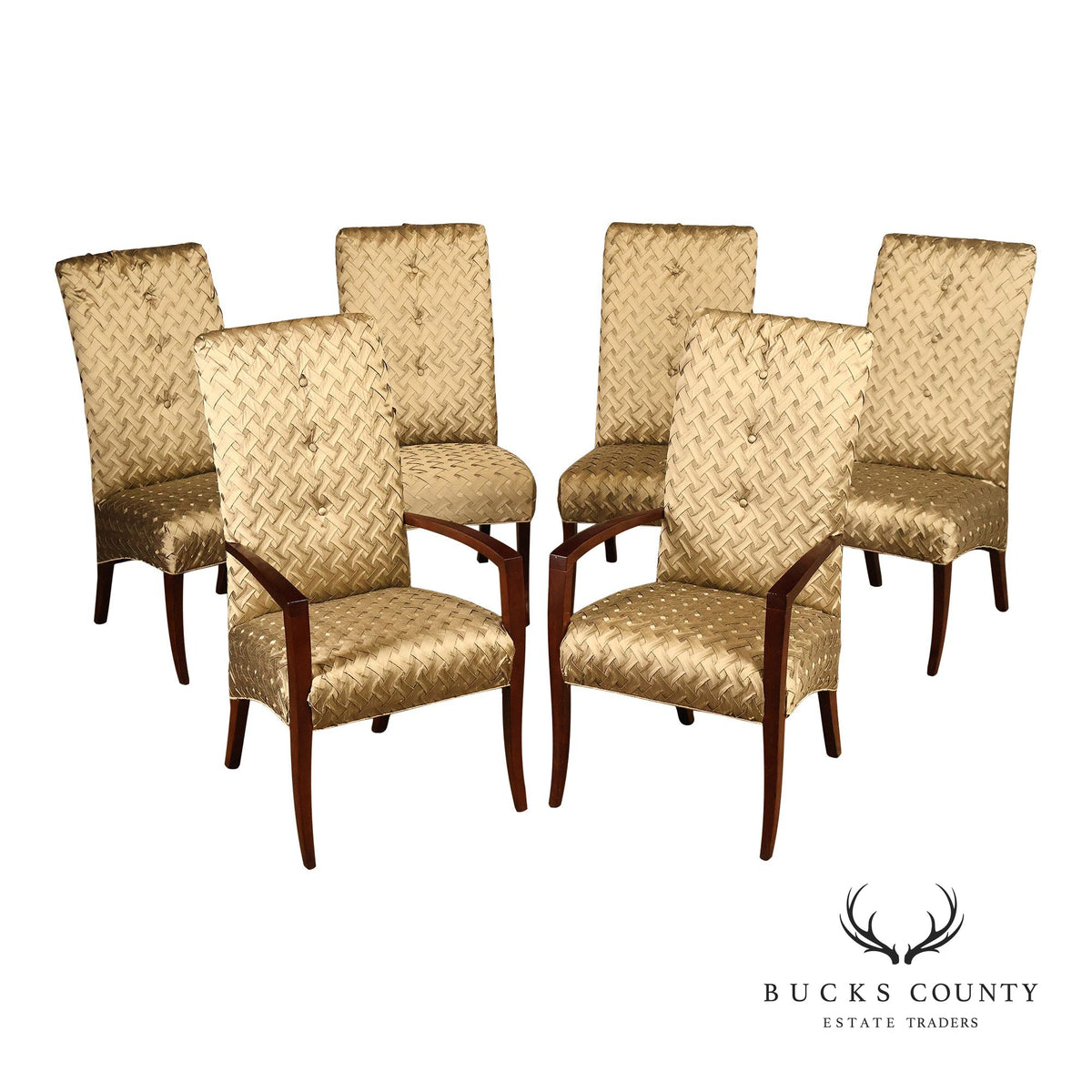 Hickory White Modern Set of Six Upholstered Dining Chairs