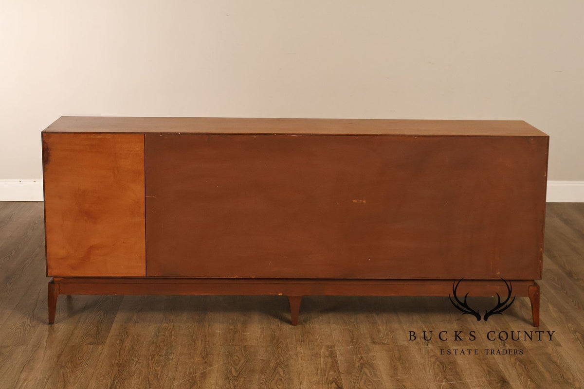 Mid Century Modern Walnut Geometric Paneled Credenza