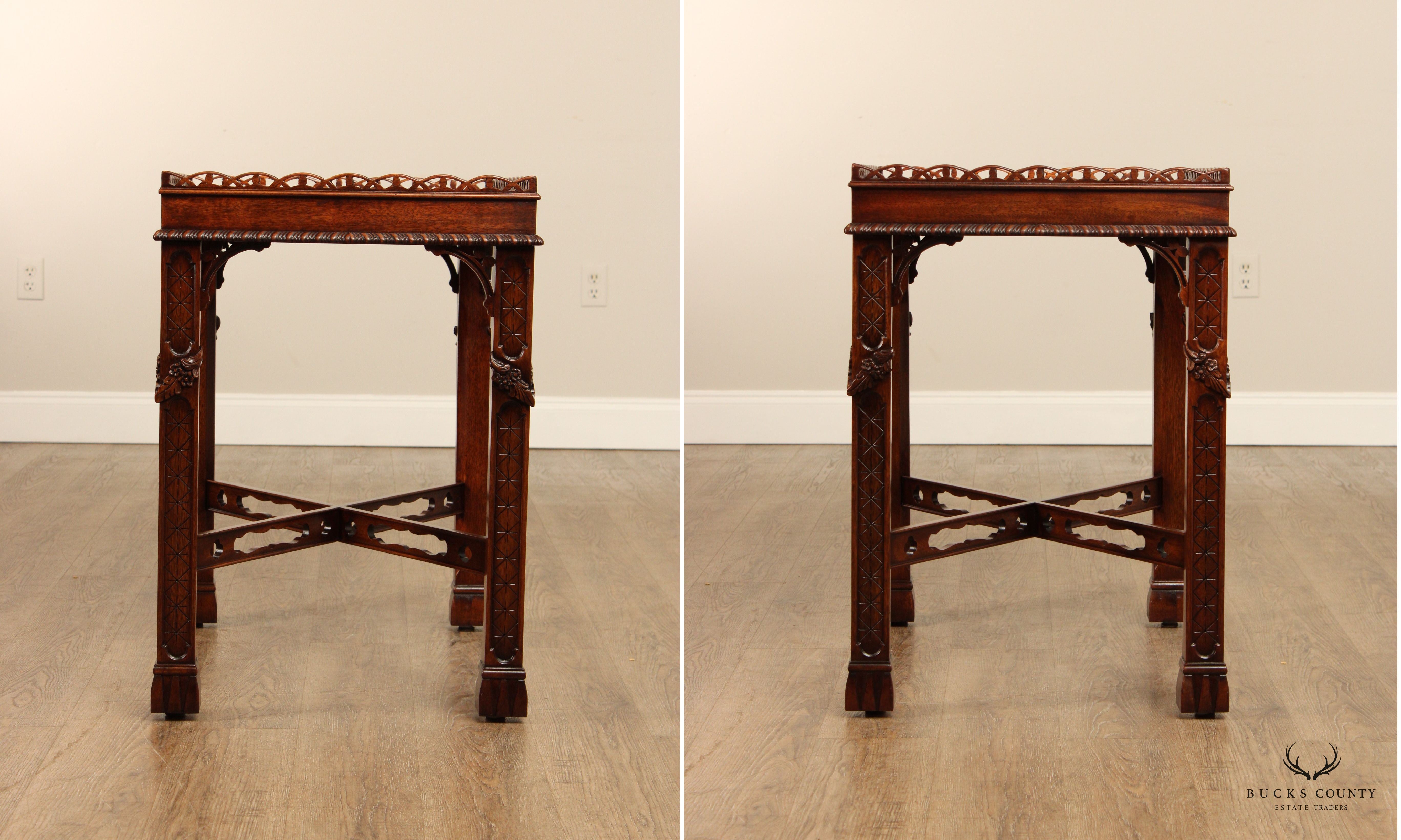 Henredon 'Historic Natchez Collection'  Chippendale Style Mahogany Tea Table