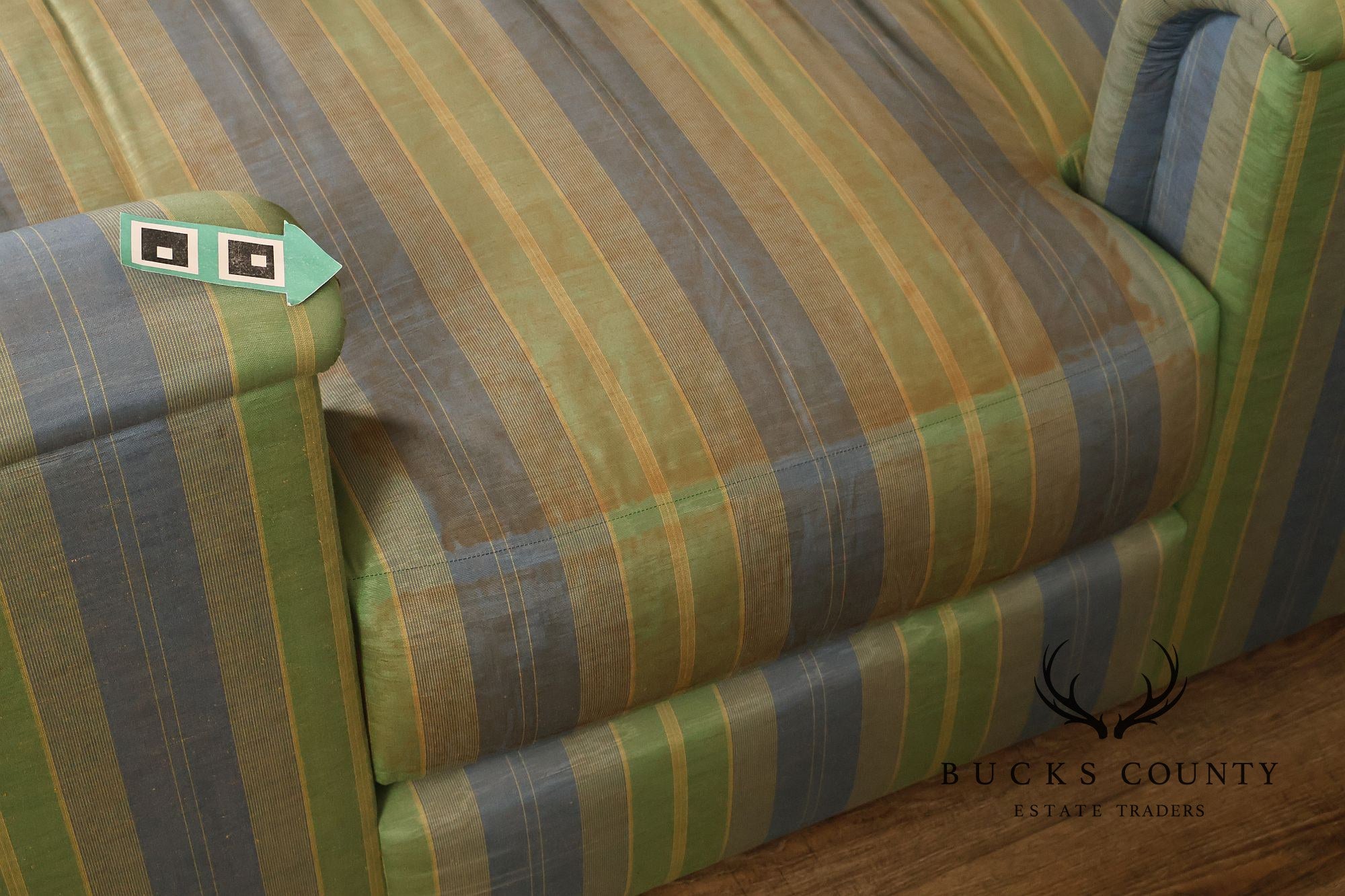 J. Robert Scott Contemporary Modern Striped Upholstered Daybed Sofa