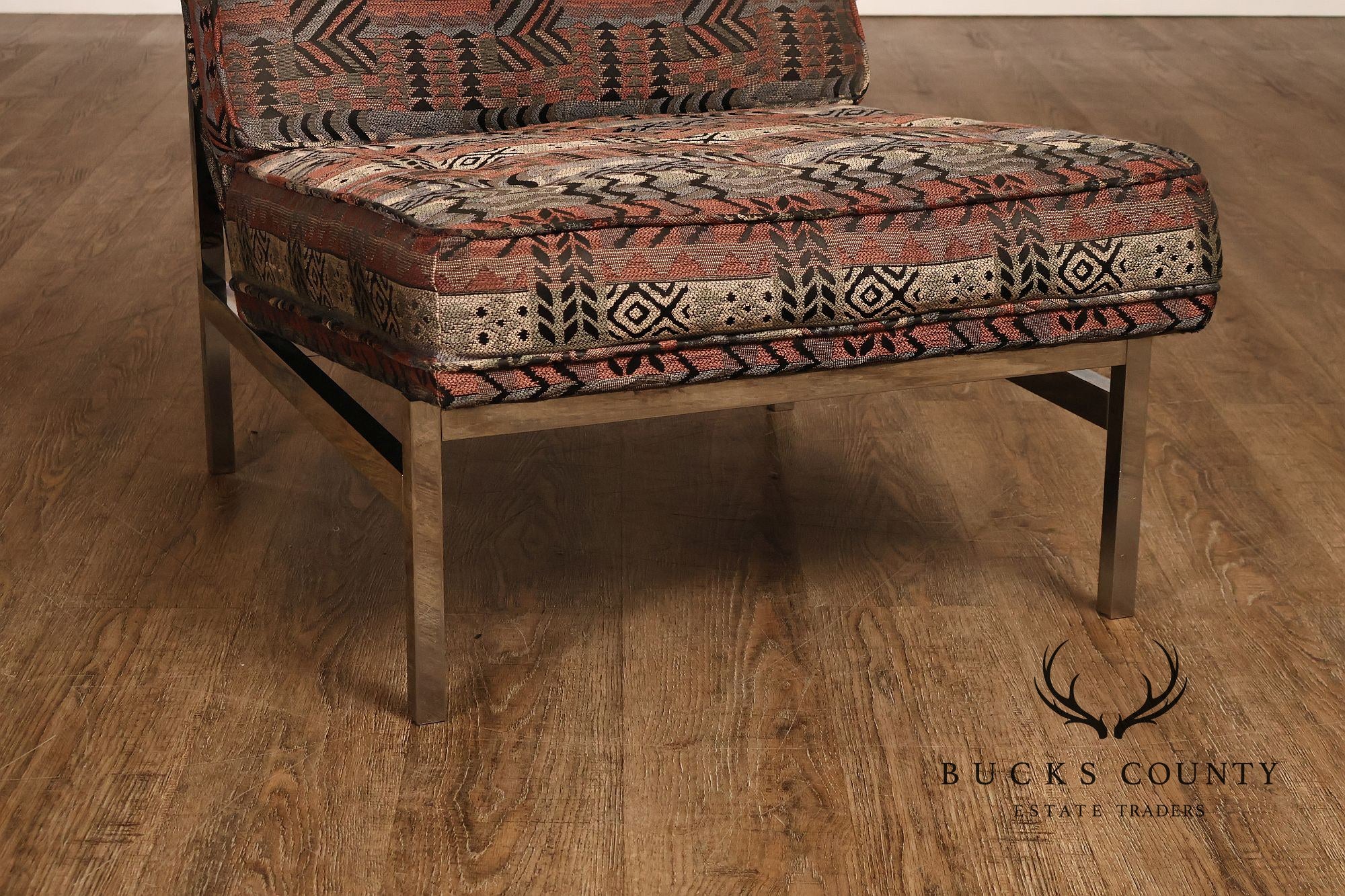 Florence Knoll Mid Century Modern Pair of Chrome Lounge Chairs