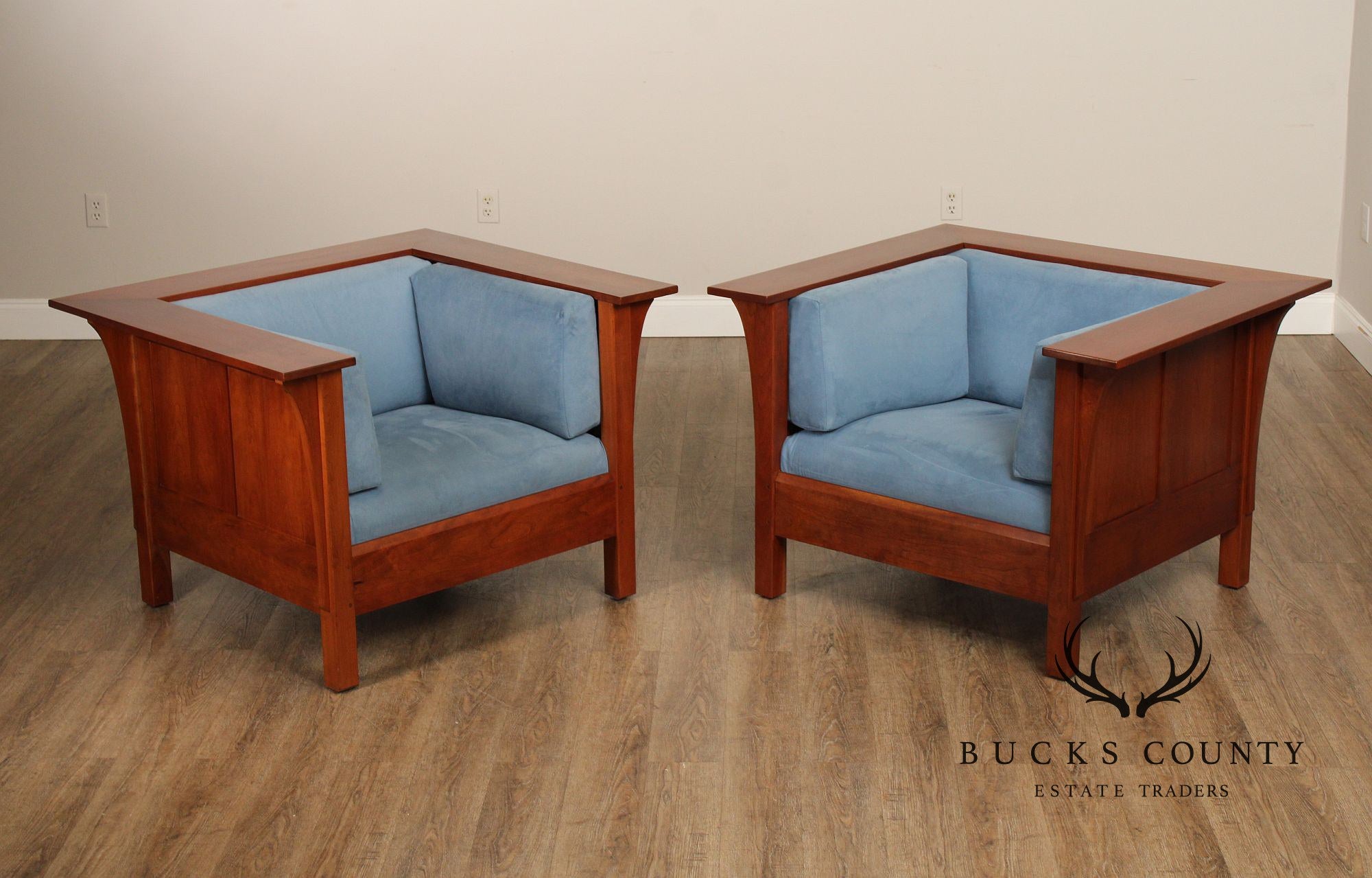 Stickley Mission Collection Pair of Cherry Prairie Chairs