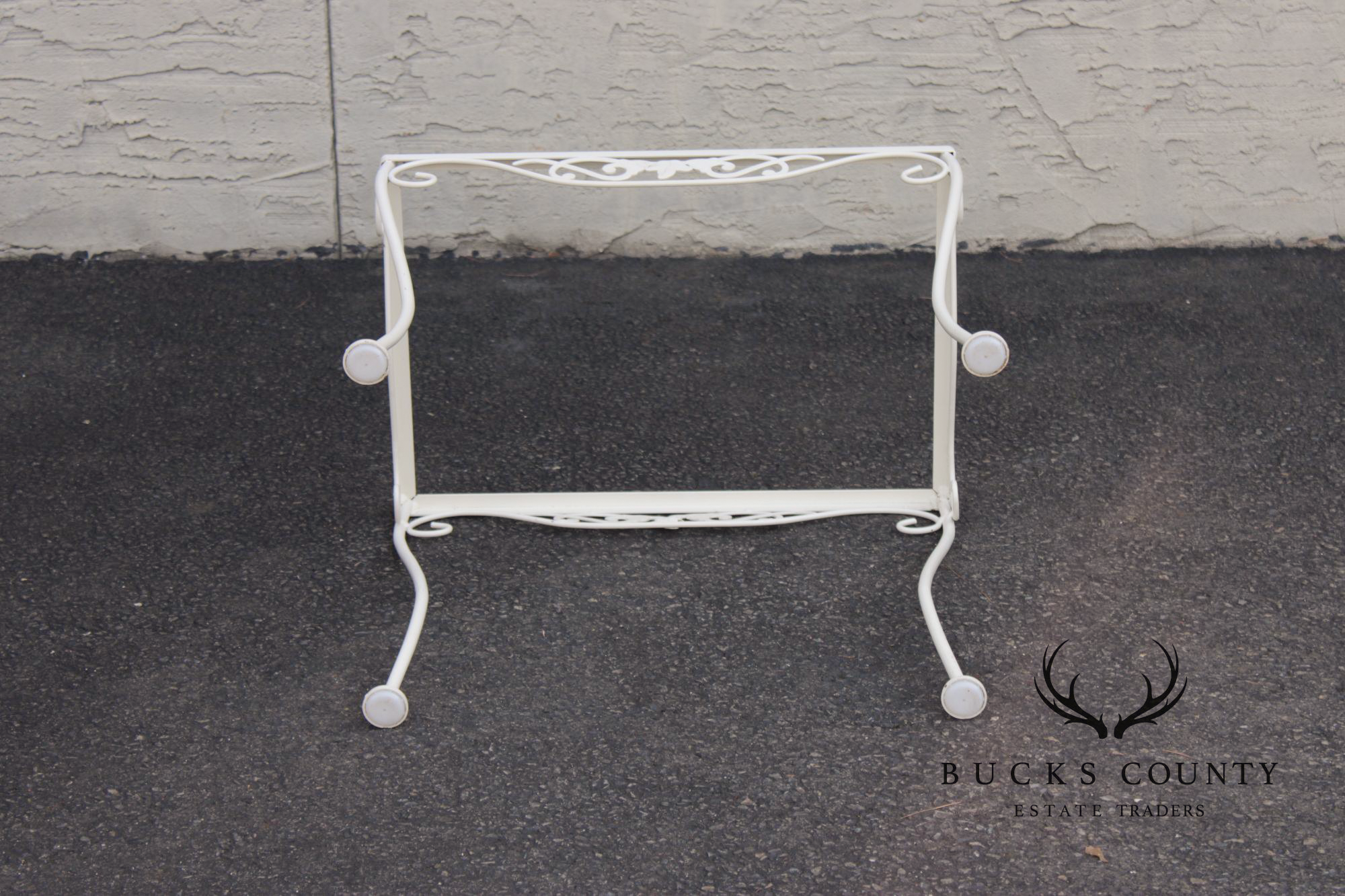 Vintage Wrought Iron And Glass Patio Side Table