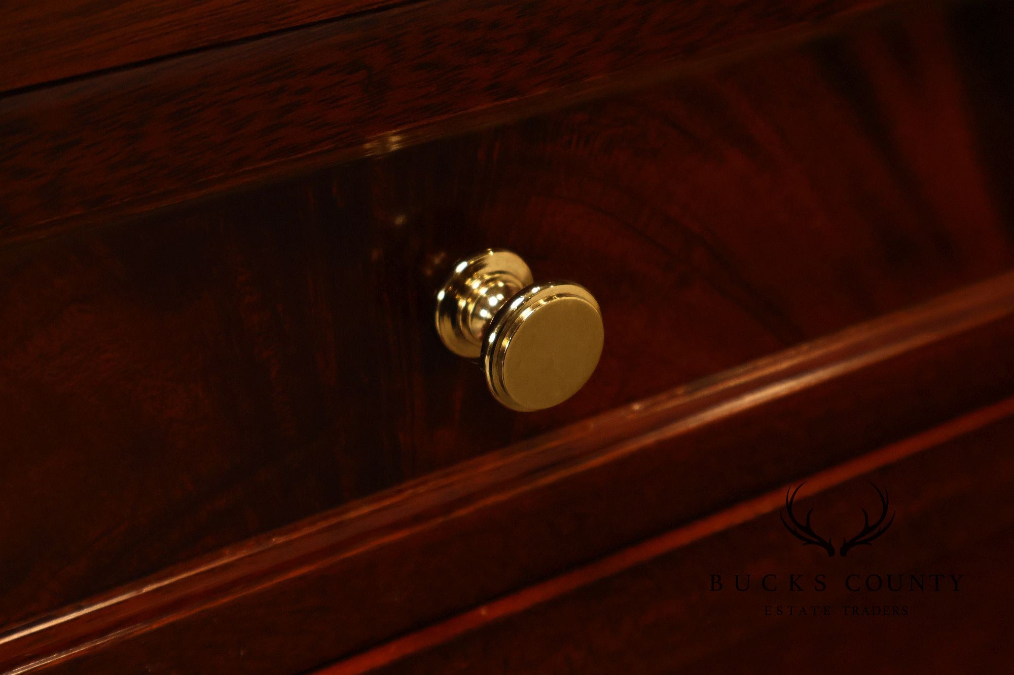 Flame Mahogany Breakfront Buffet Sideboard with Drop Front Secretary Desk