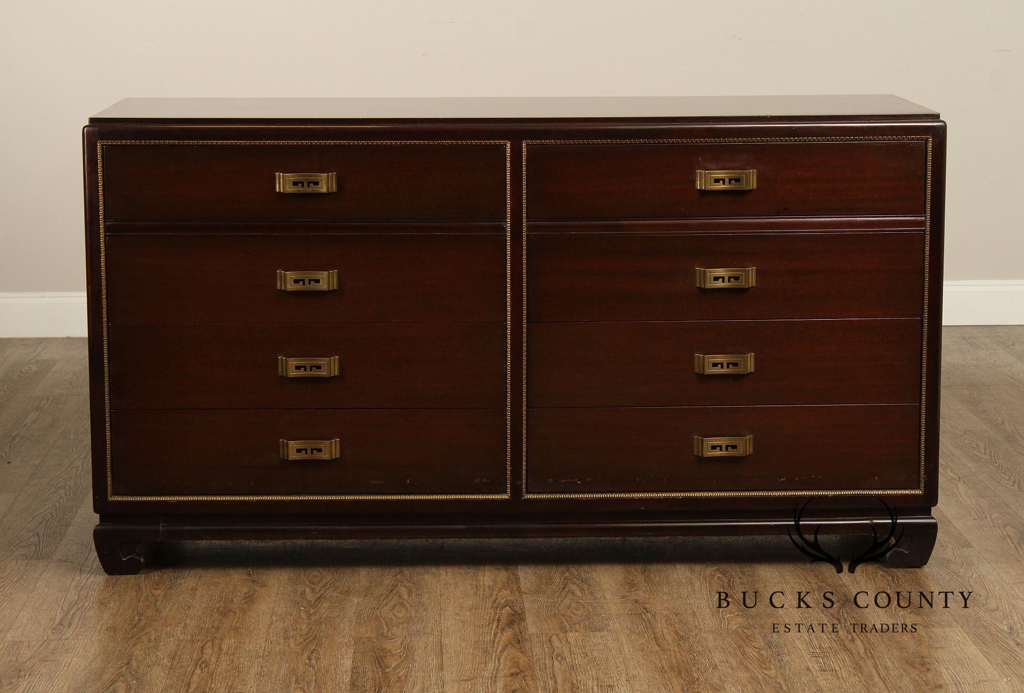 Rway  Mid-Century Asian Inspired Mahogany Dresser