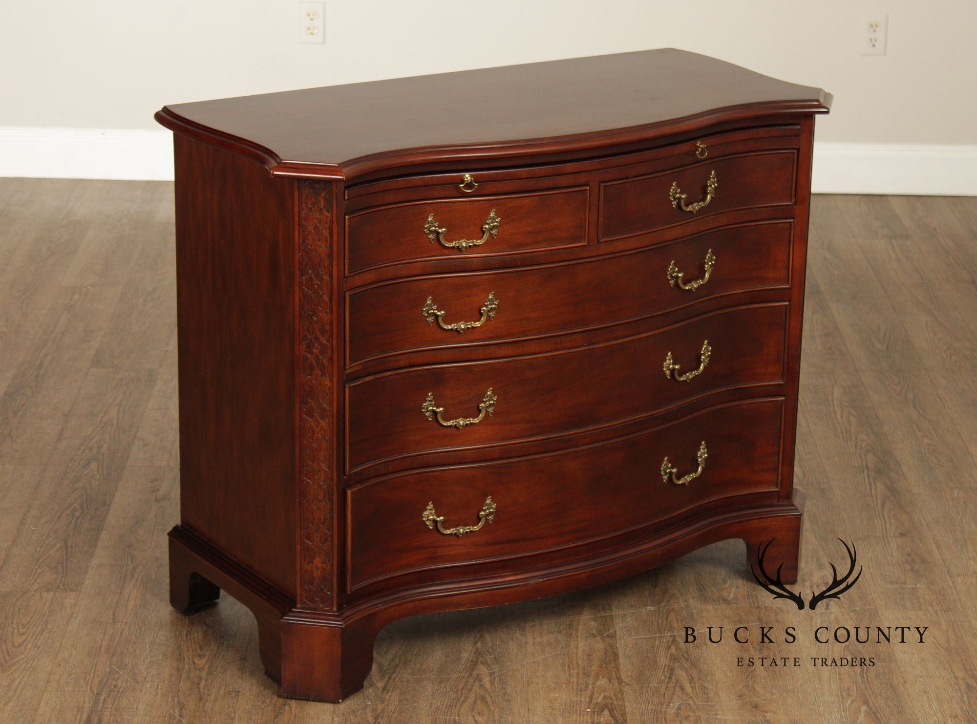 Century George III Style Mahogany Serpentine Front Bachelor’s Chest