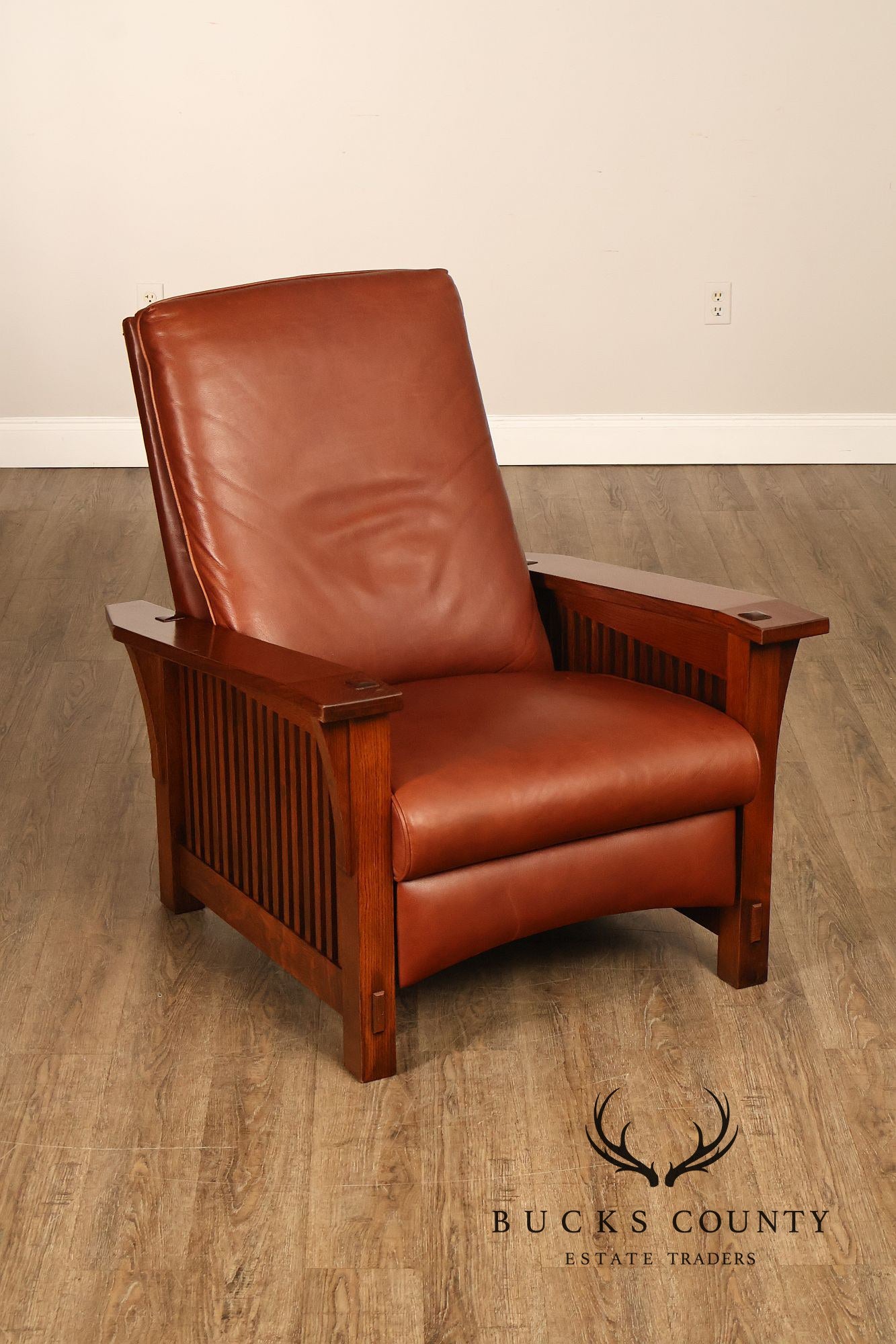 Stickley Mission Collection Oak Bent Arm Morris Recliner