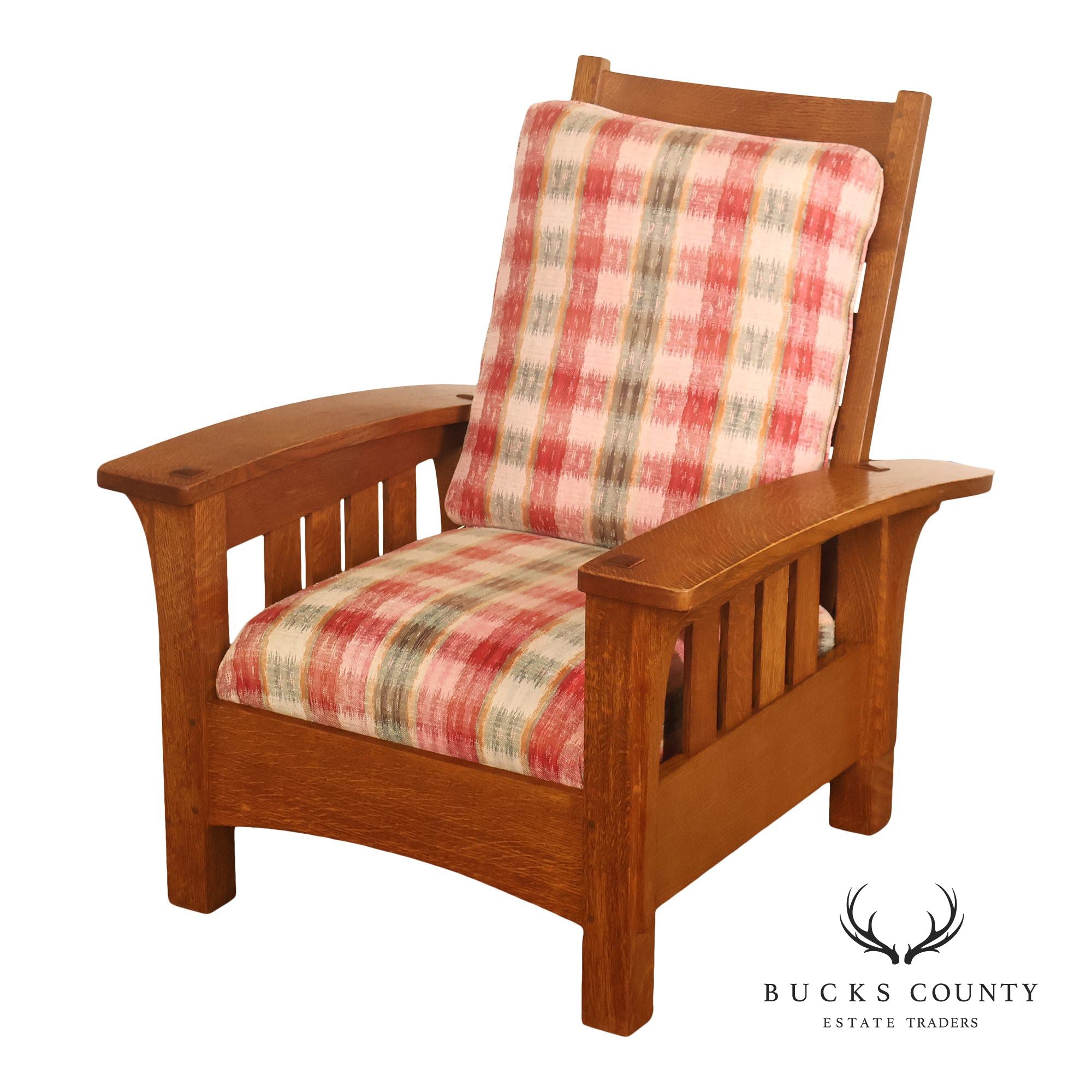 Stickley Mission Collection Oak Bow Arm Morris Chair