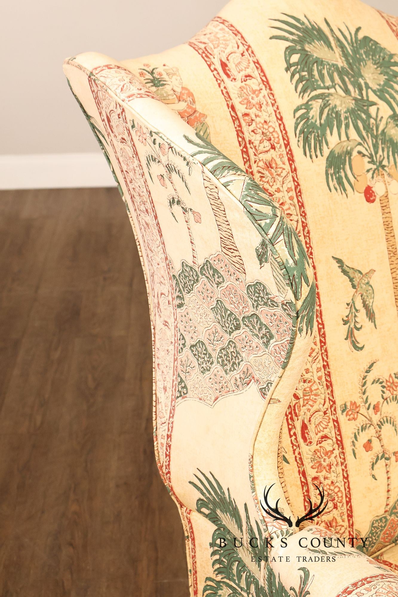 Kittinger Williamsburg Adaptation Chippendale Style Mahogany Wing Chair