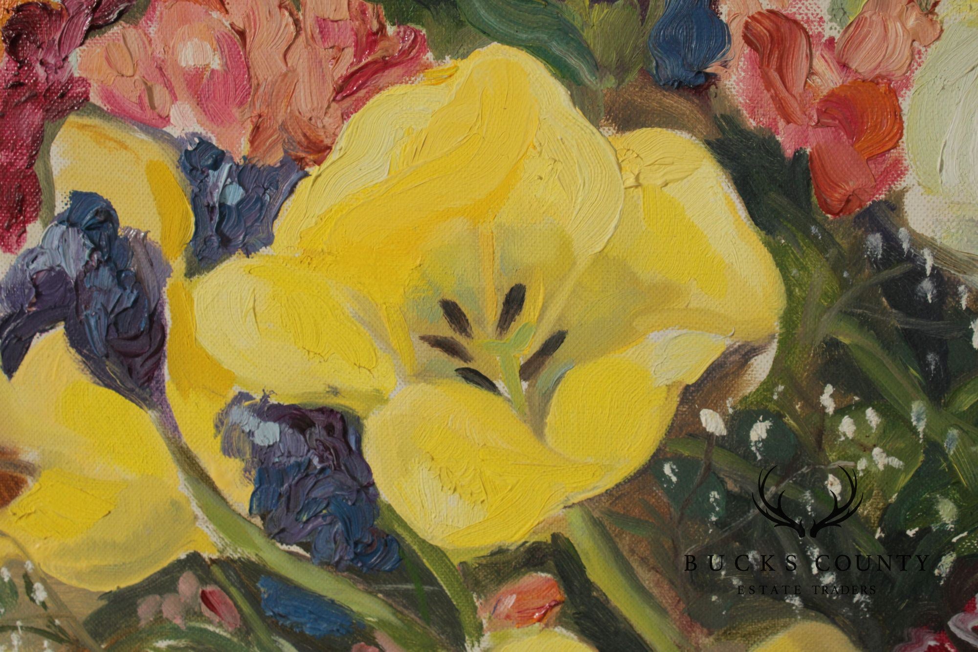 Italian Floral Still-Life Oil Painting, Artist Signed