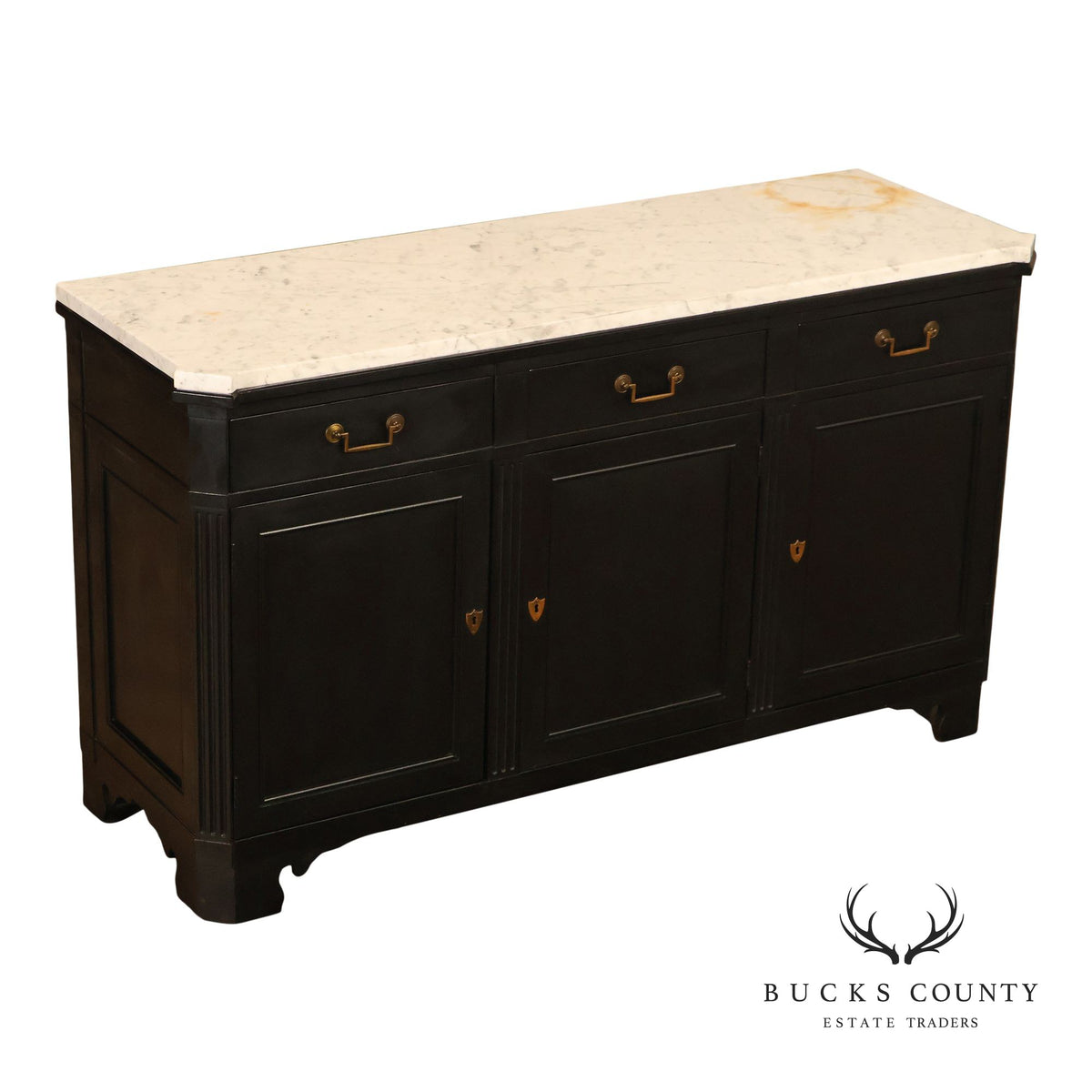 Baker Furniture Marble Top Sideboard Cabinet
