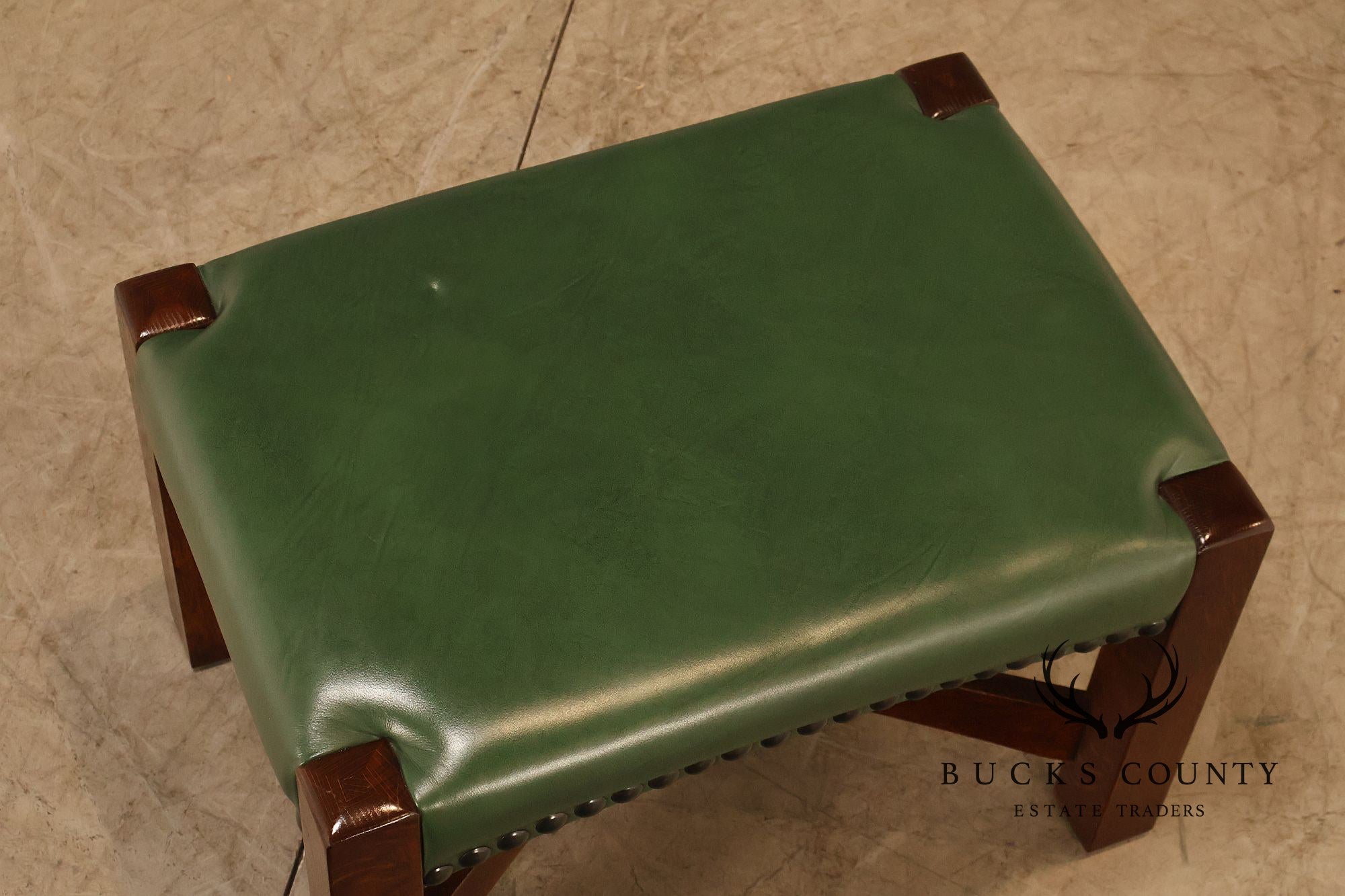 Stickley Mission Collection Oak and Leather Eastwood Footstool