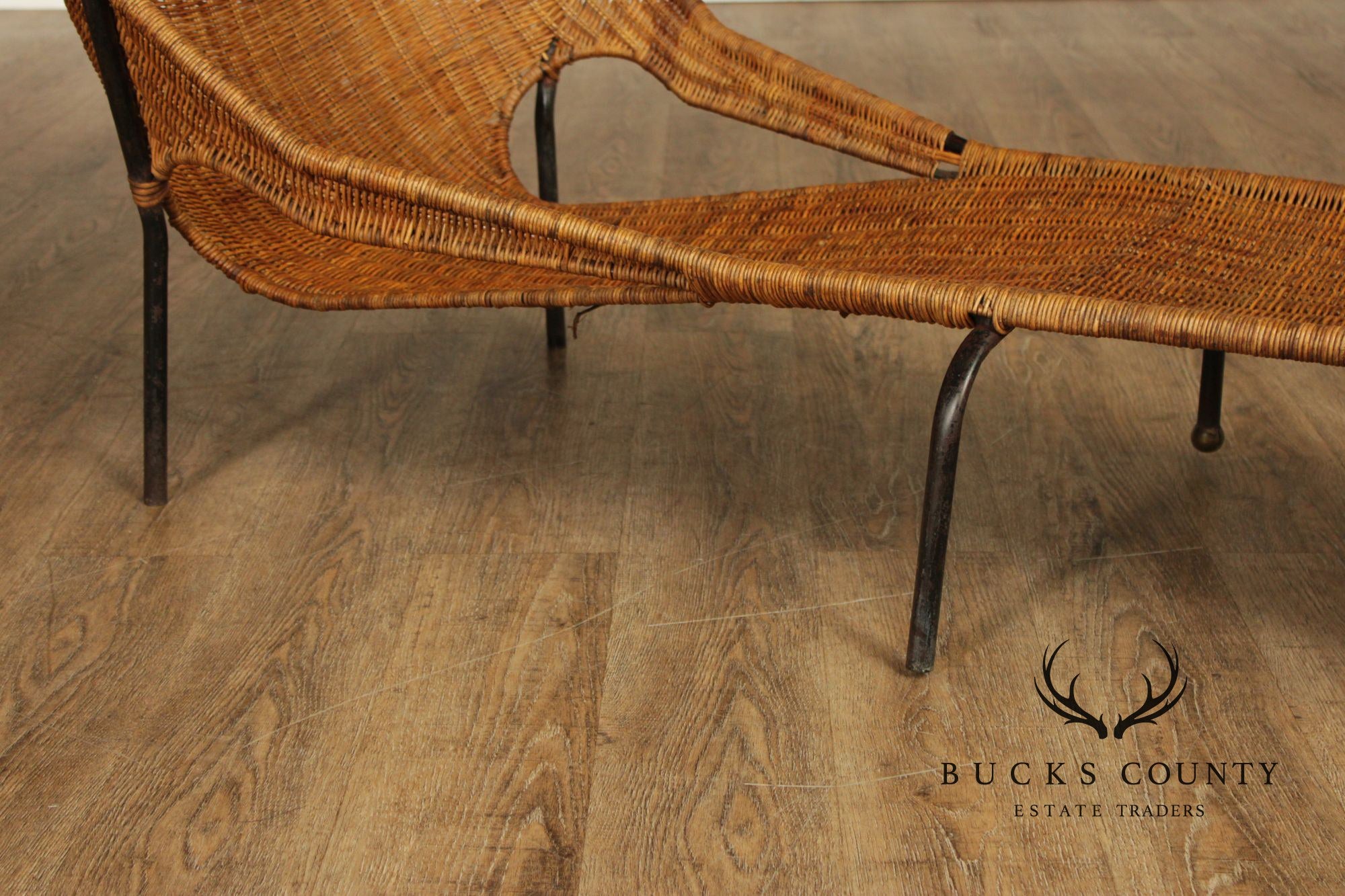 Francis Mair Attributed Mid Century Modern Wicker Lounge Chair