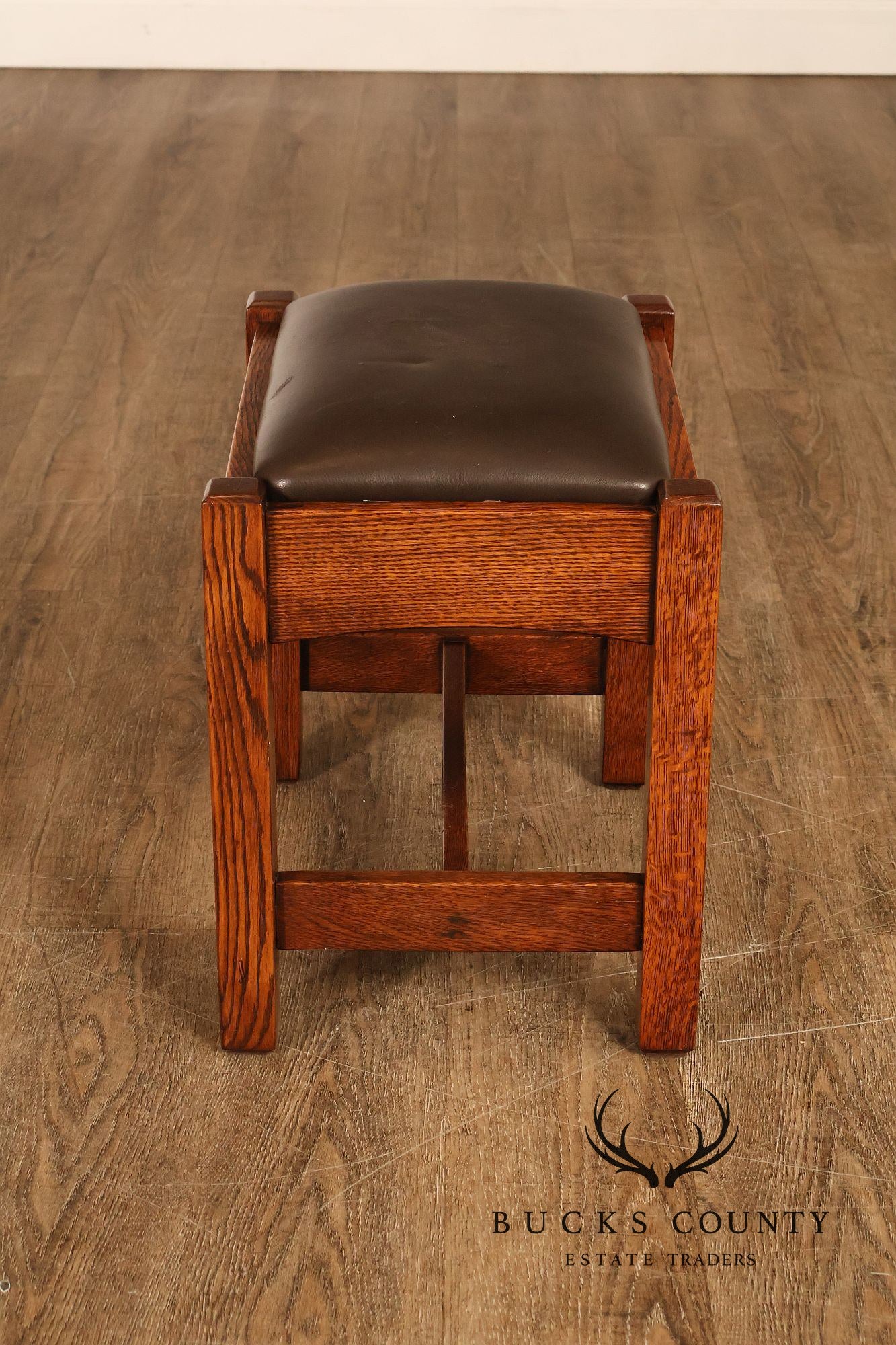 Antique Stickley Brothers Mission Oak Arts And Crafts Footstool Ottoman