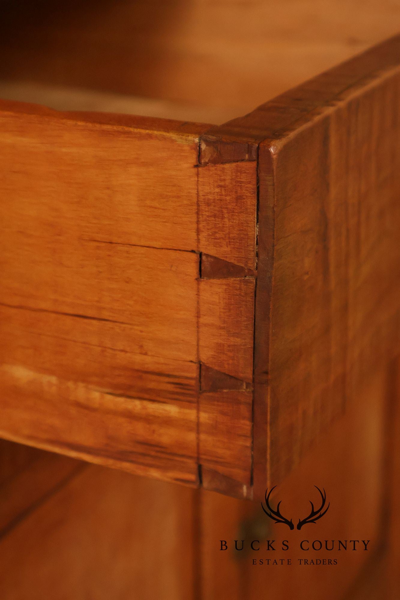 Bench Made Tiger Maple And Cherry Two Piece Stepback Hutch Cabinet