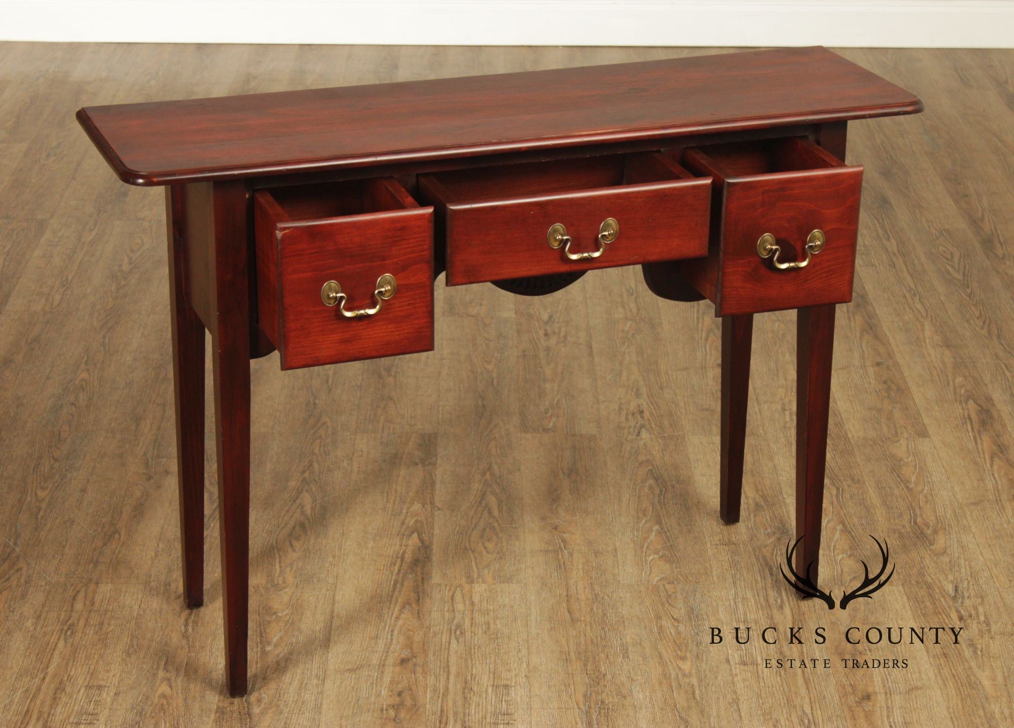 Georgian Style Shell Carved Narrow Console Table