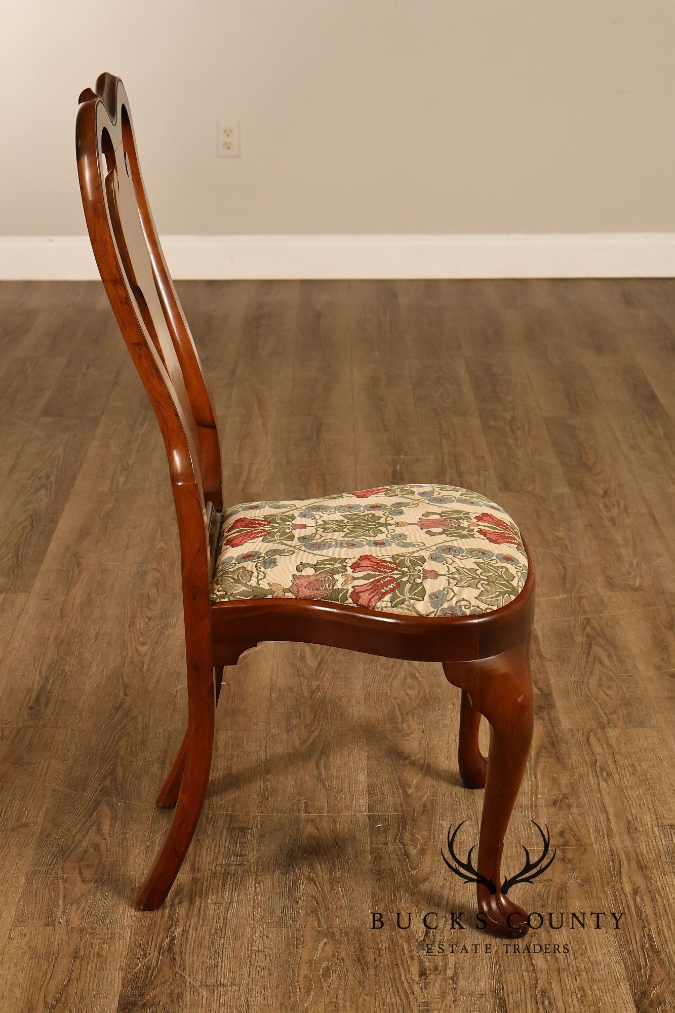 Saybolt Cleland Queen Anne Style Walnut Side Chairs, Pair