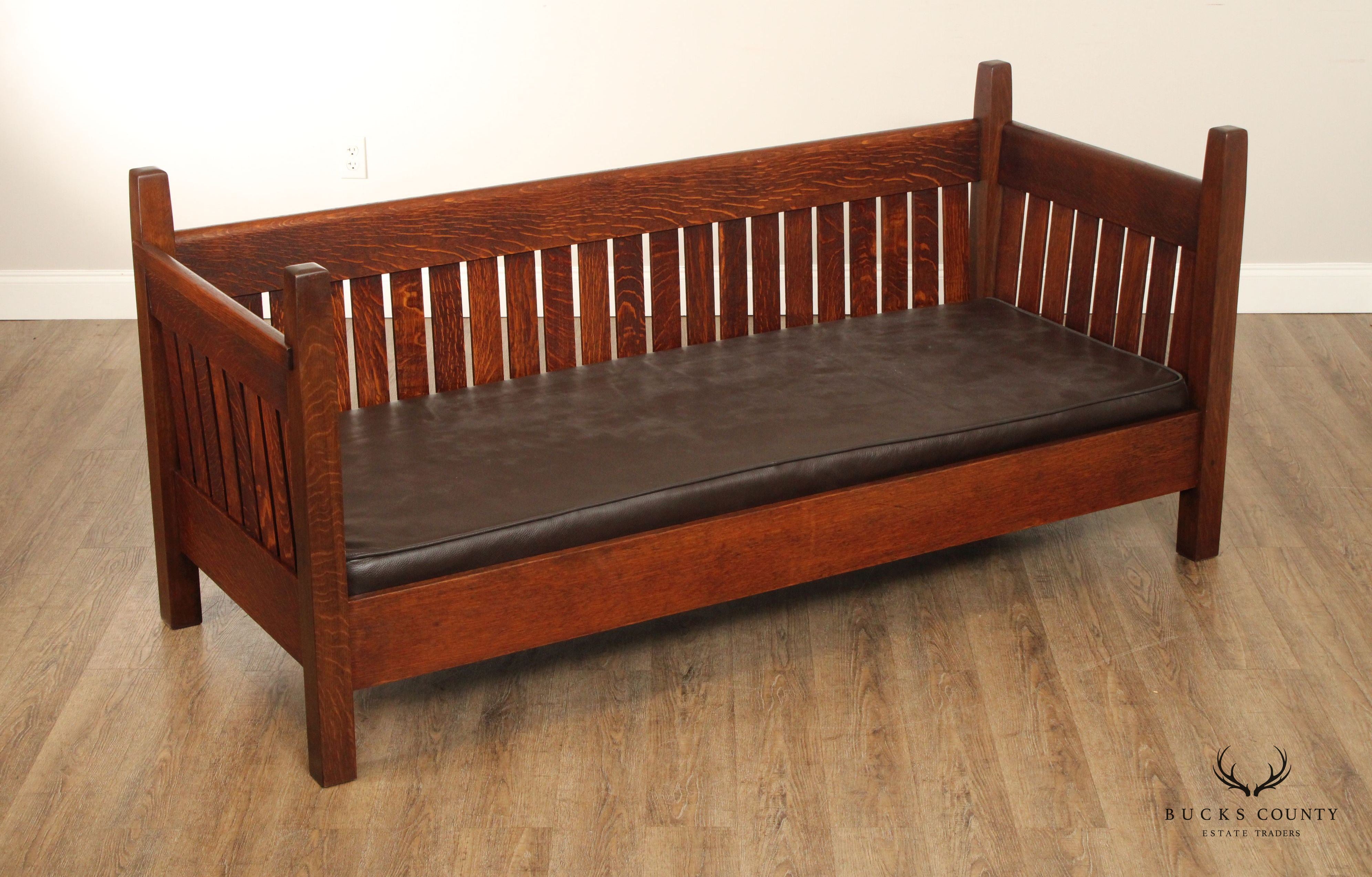 Gustav Stickley Antique Mission Oak Settle