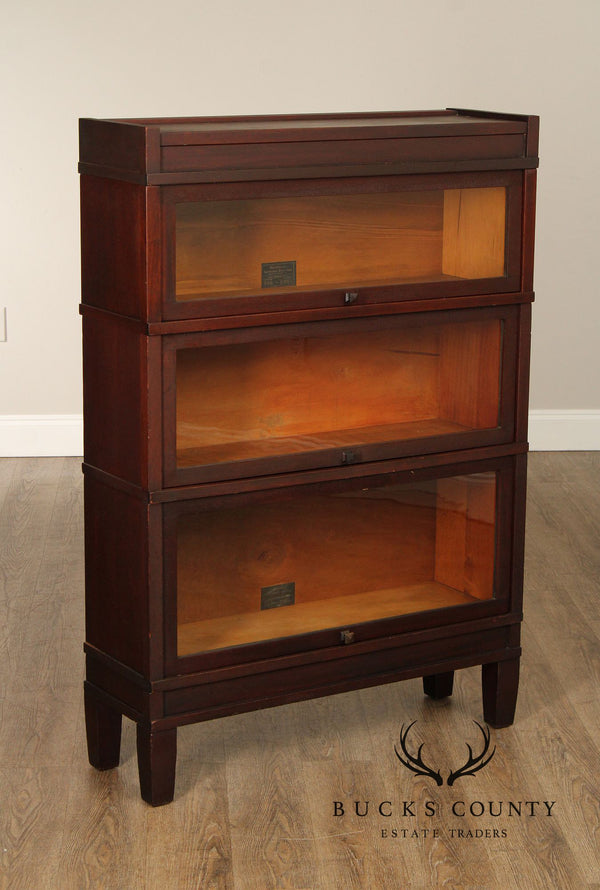 Globe Wernicke Antique Mission Style Mahogany 3 Stack Barrister Bookcase