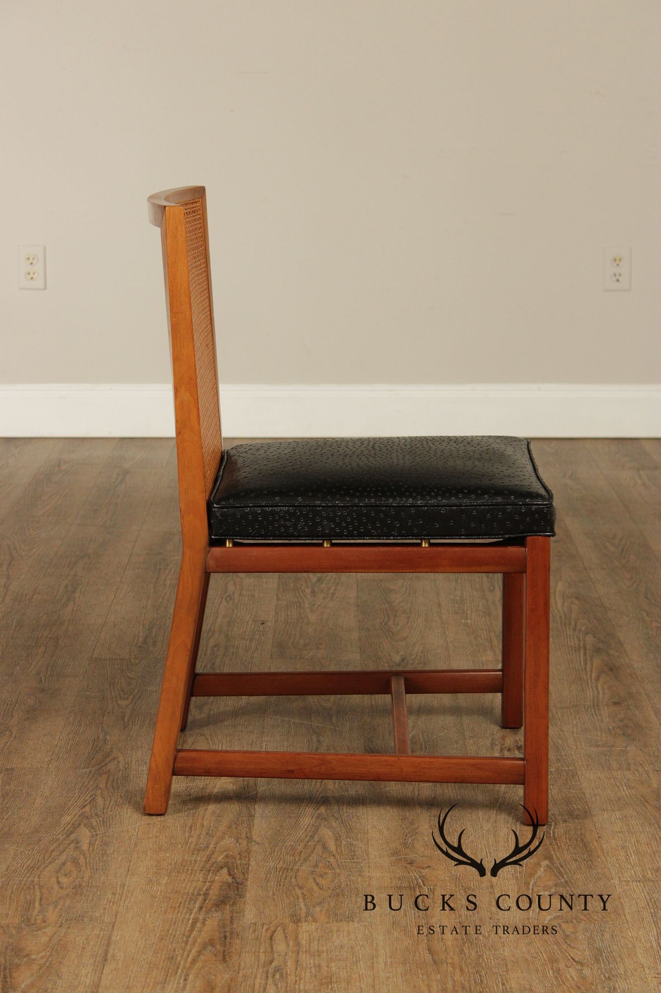 Michael Taylor For Baker Mid Century Modern Set of Six Cane Back Dining Chairs