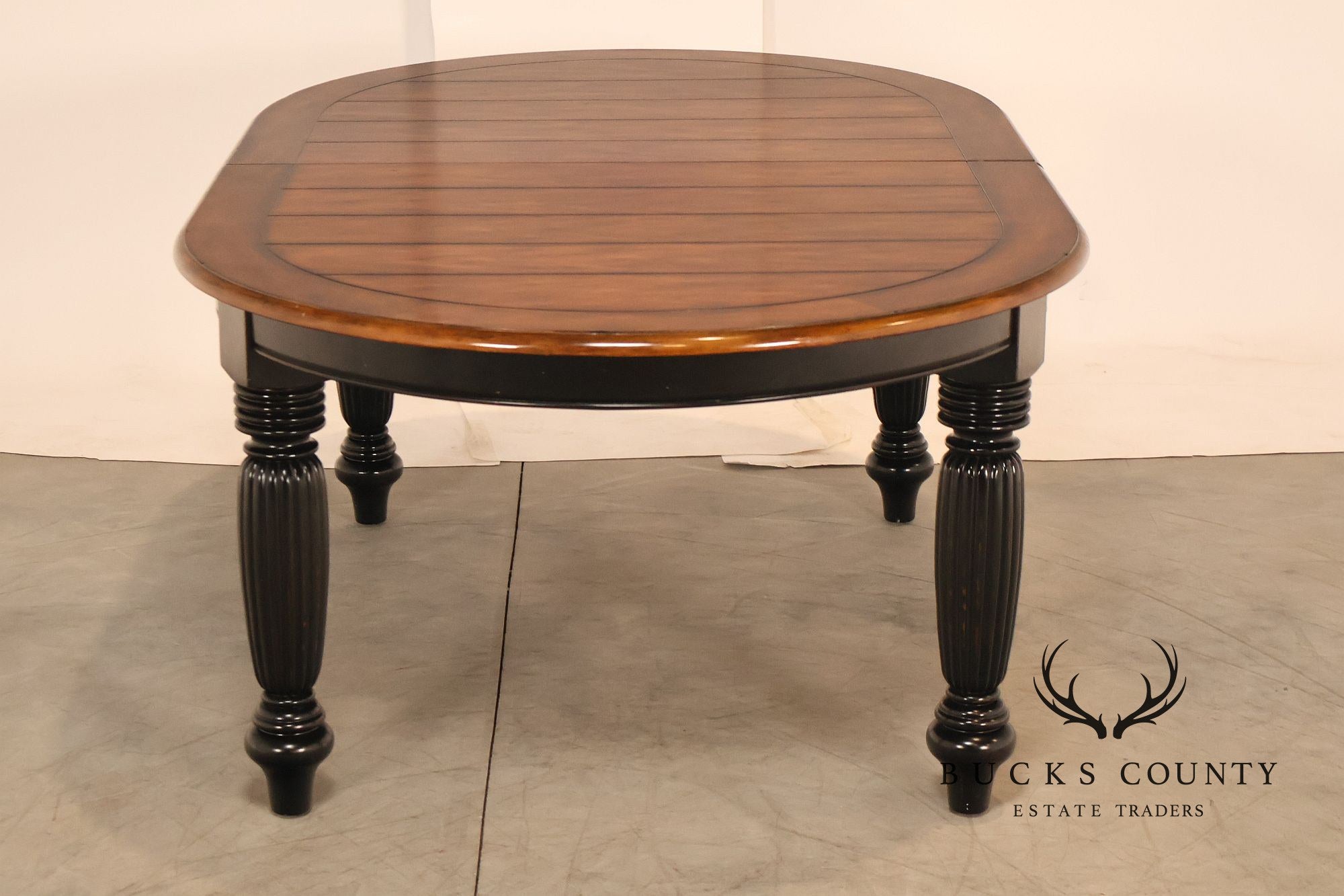 Oskar Huber Farmhouse Style Oval Extension Dining Table With 2 Leaves