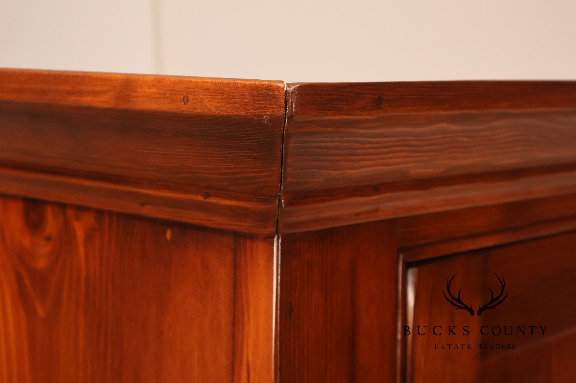 Antique Primitive American Pine Two Piece Pantry Cupboard