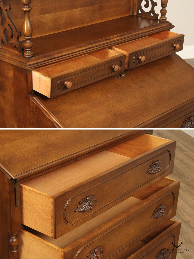 Victorian Style Cherry Drop Front Writing Desk