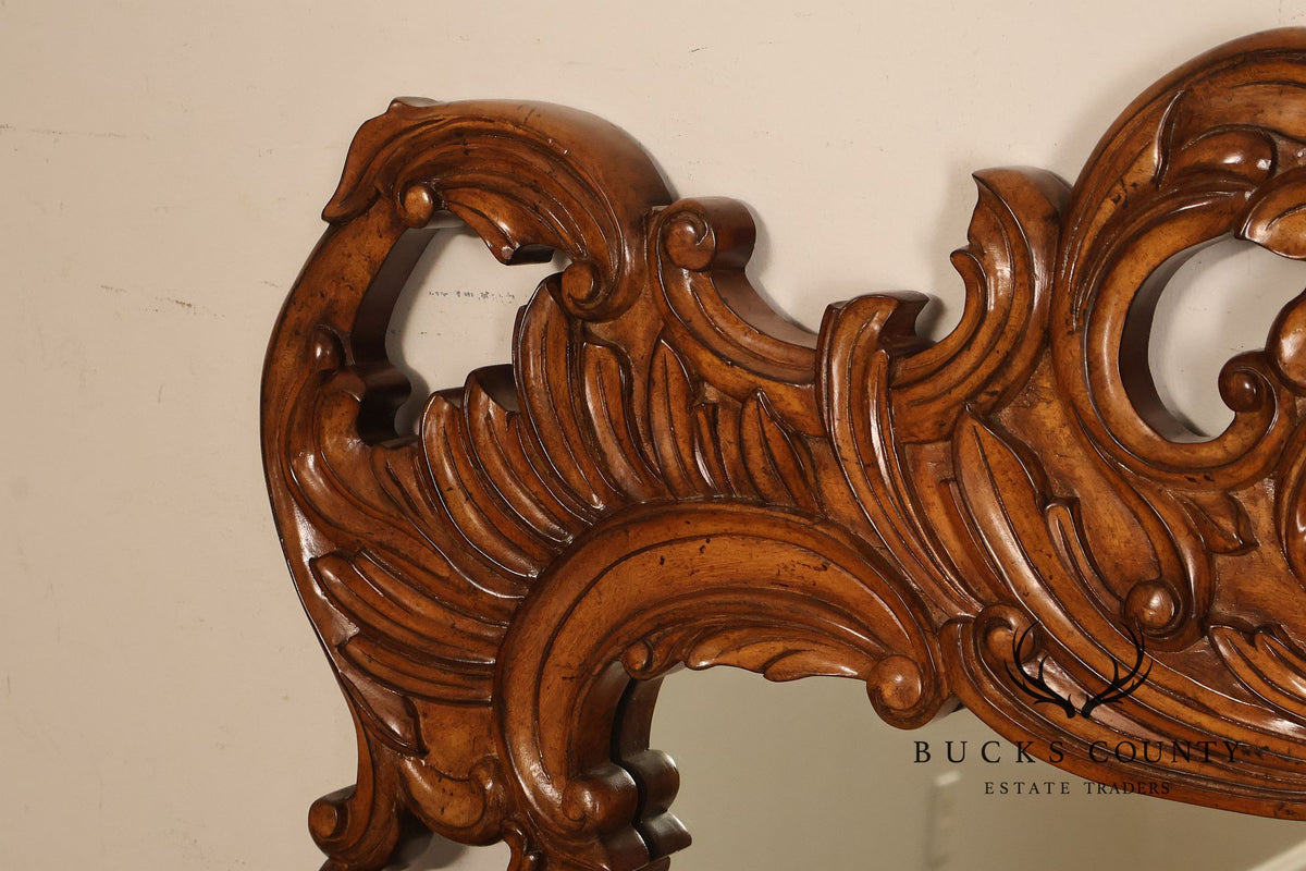 Large Hand Carved Baroque Style Wood Wall Mirror