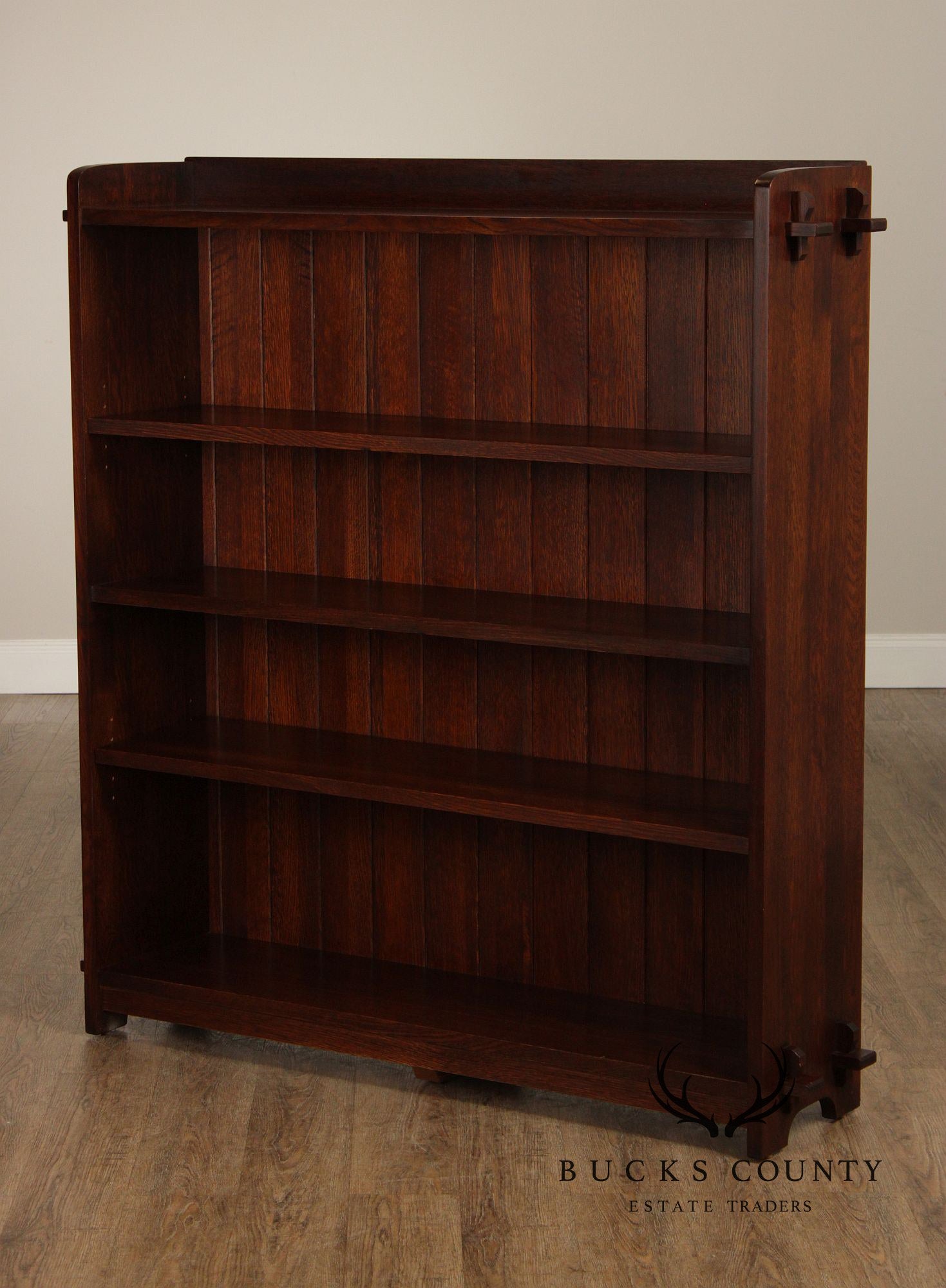 Stickley Mission Collection Oak Open Double Bookcase