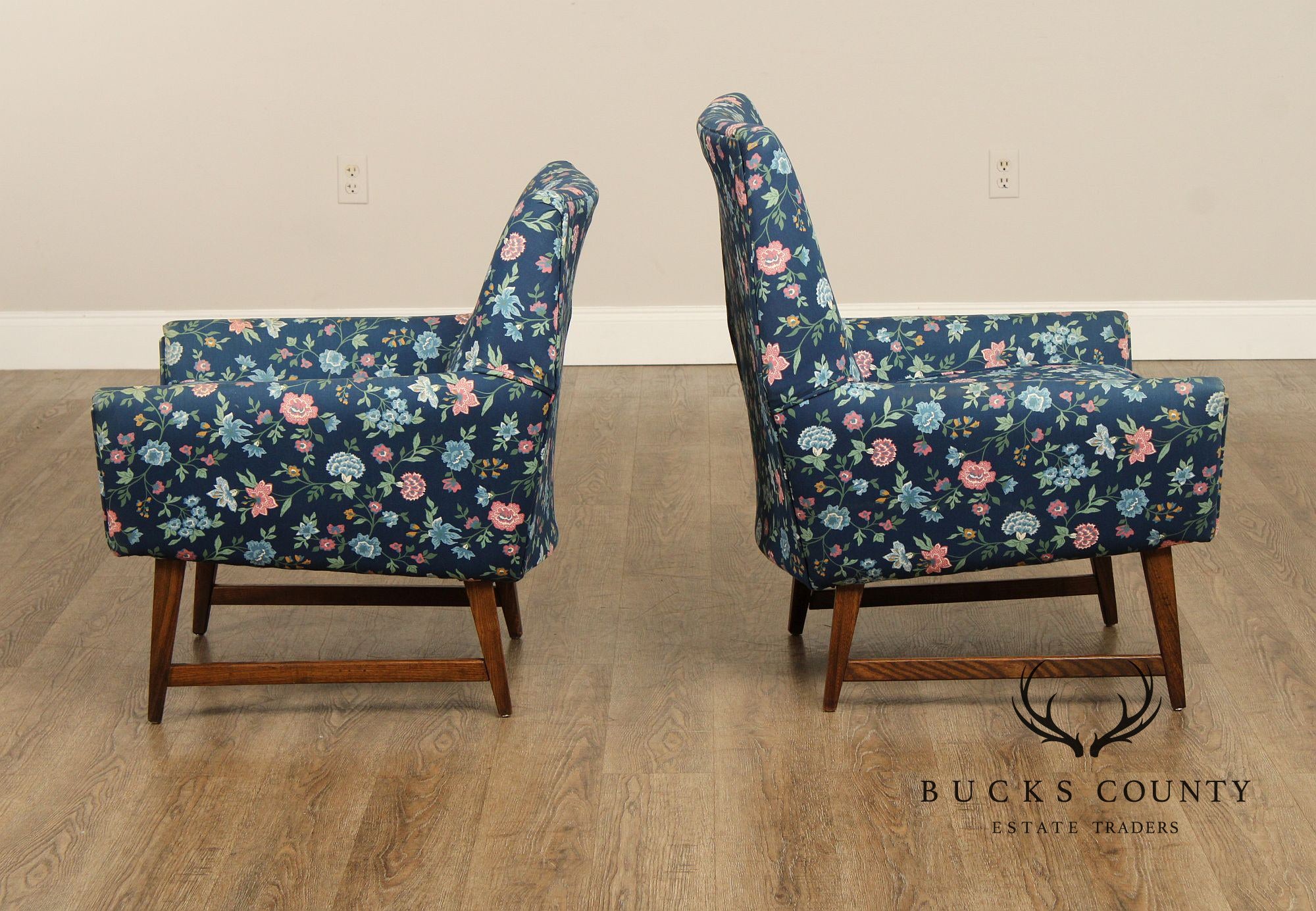 Mid Century Modern Pair of Low Lounge Chairs