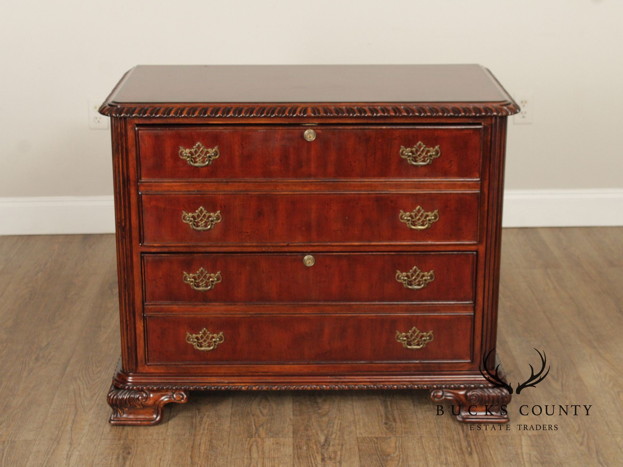 Hooker Furniture 'Seven Seas' Georgian Style Carved Mahogany File Cabinet