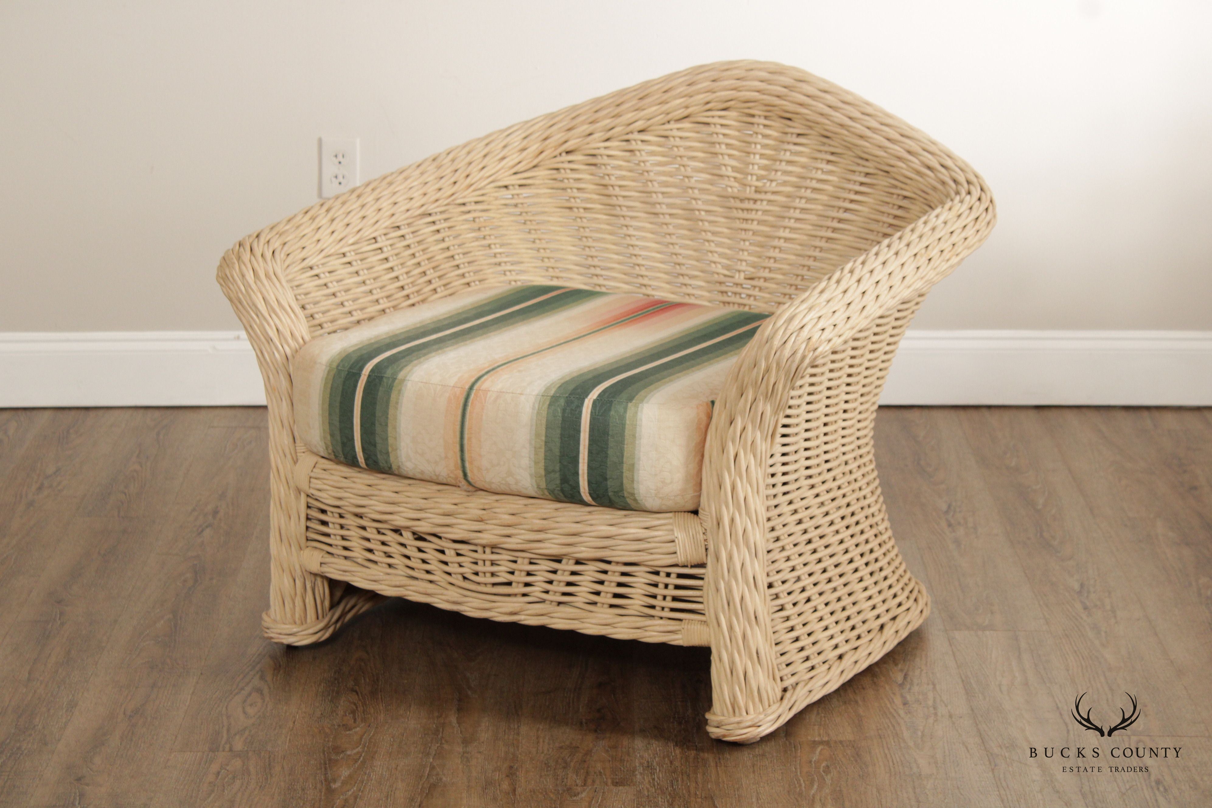 Ficks Reed Mid Vintage Pair of Wicker Lounge Chairs