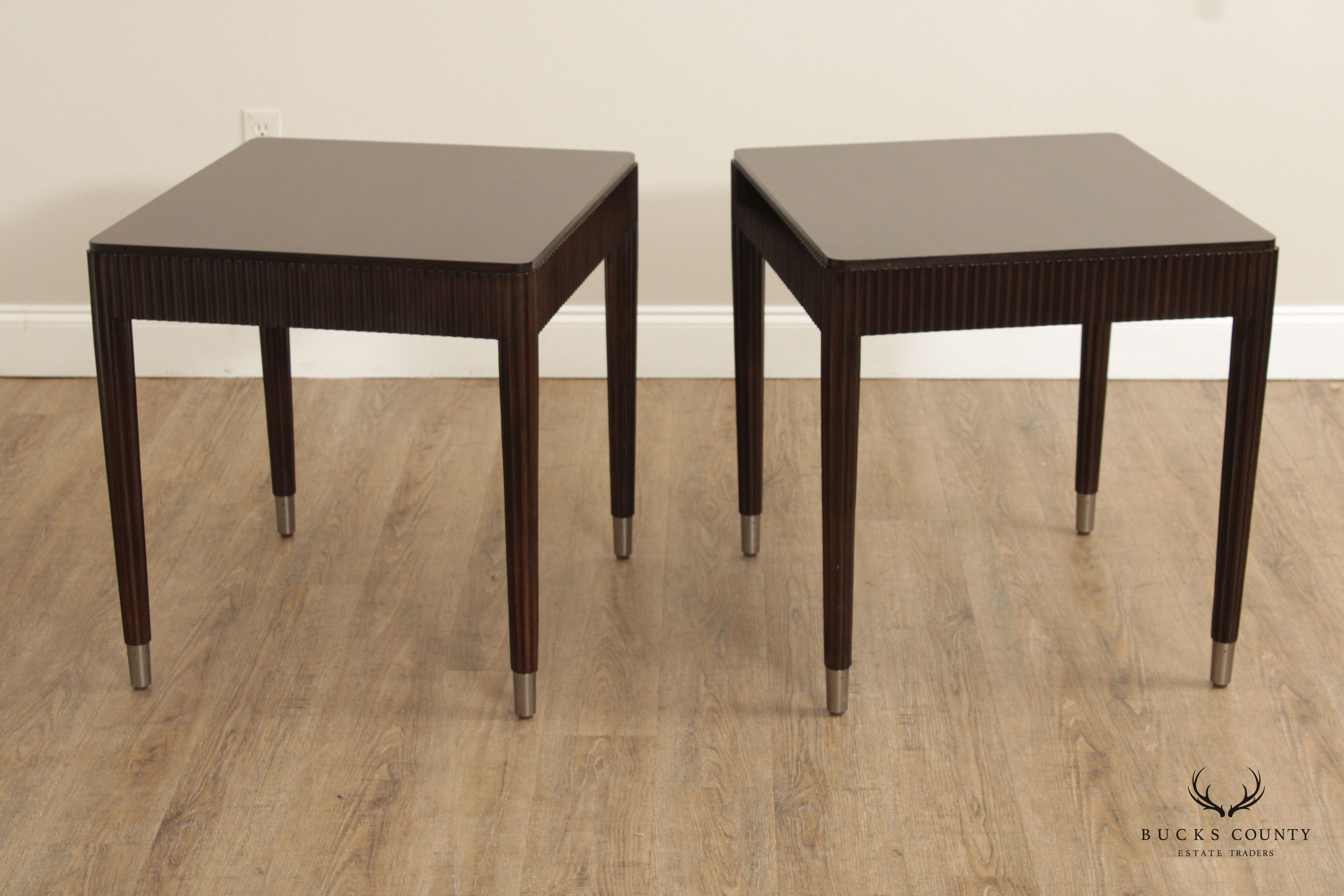 Bernhardt Art Deco Style Pair Of Mahogany End Tables