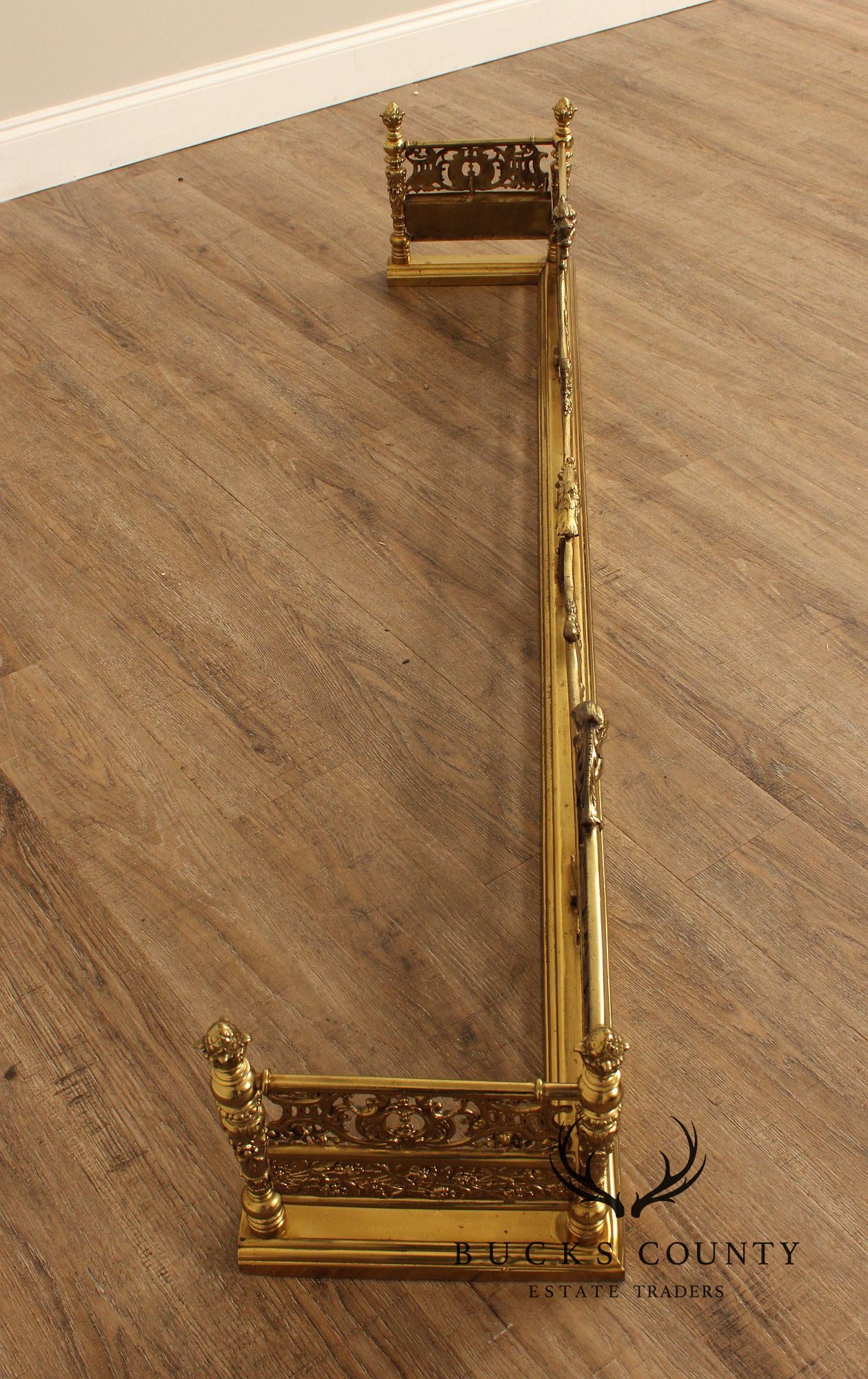 French Louis XV Style Gilt Brass Fireplace Fender