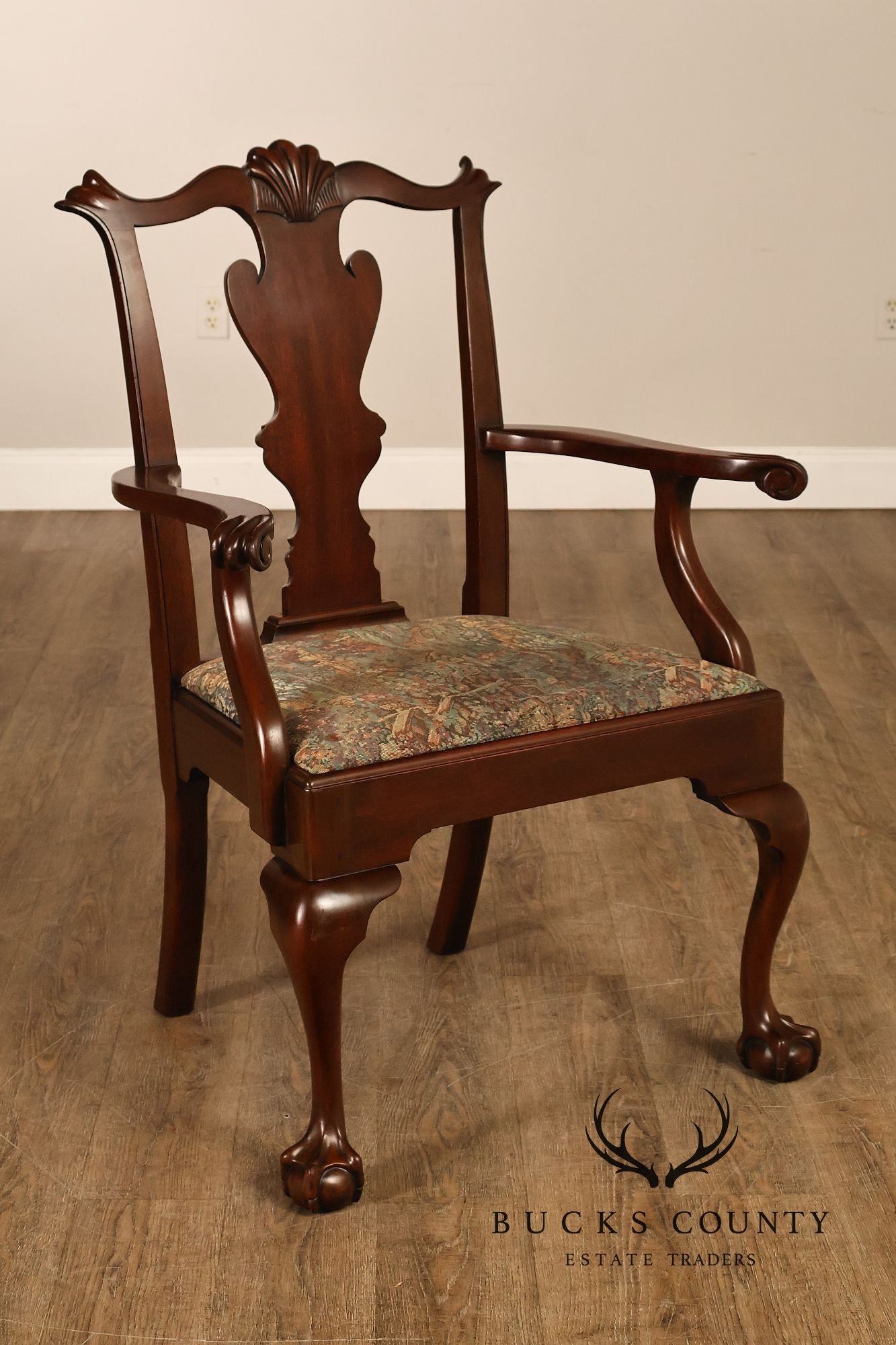 Henkel Harris Chippendale Style Mahogany Armchair