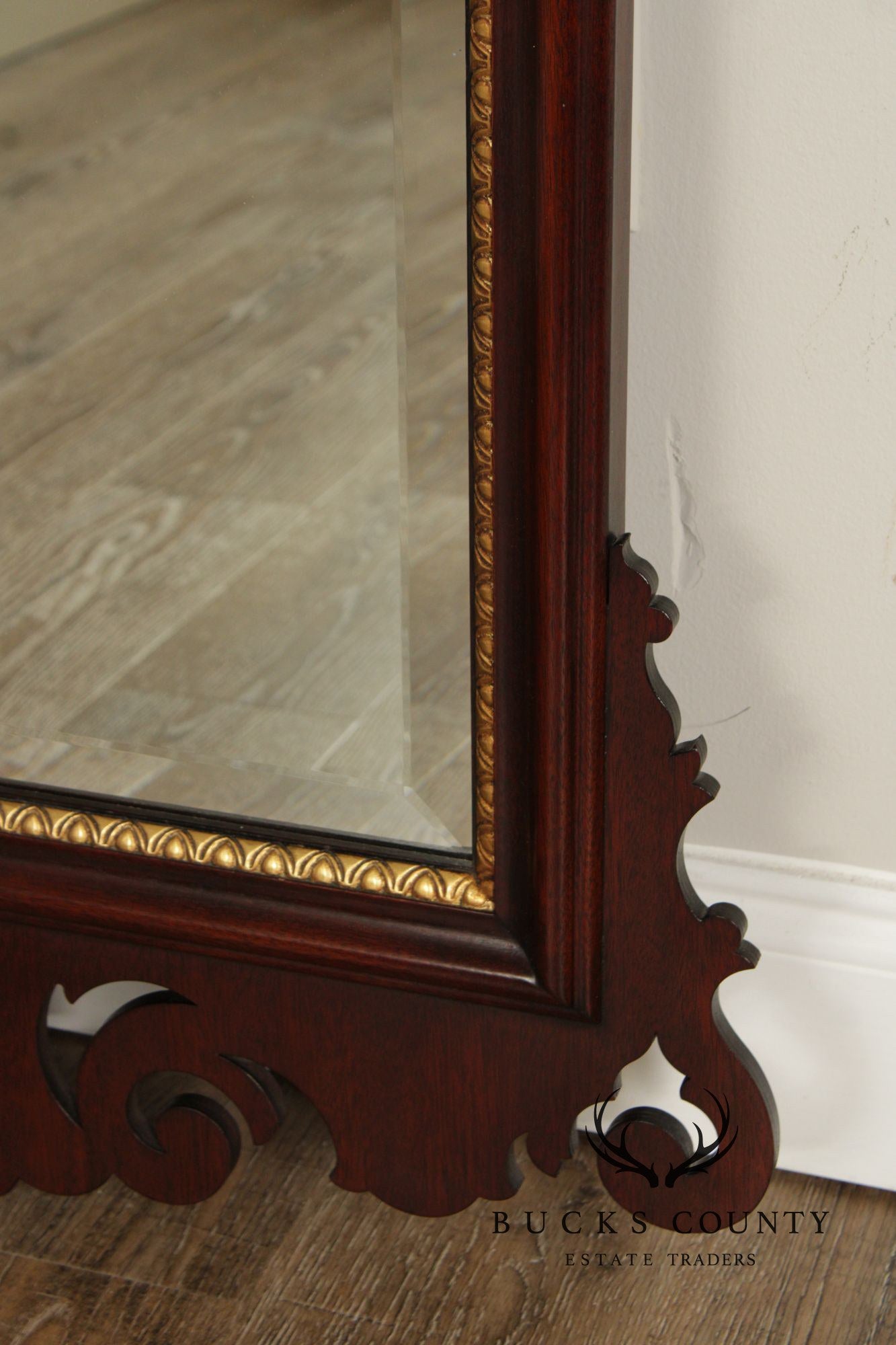Henkel Harris Georgian Style Partial Gilt Mahogany Wall Mirror