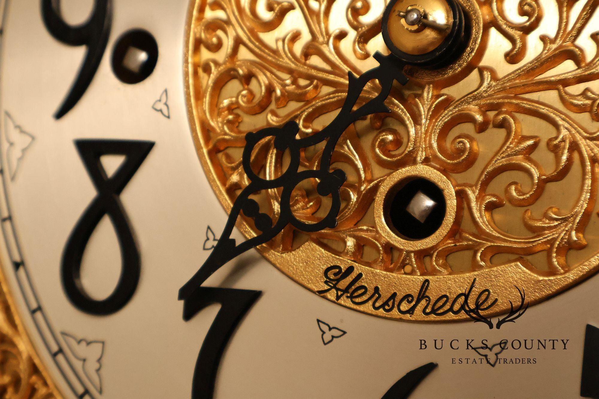 Herschede Burl Wood Five Tube Grandfather Clock