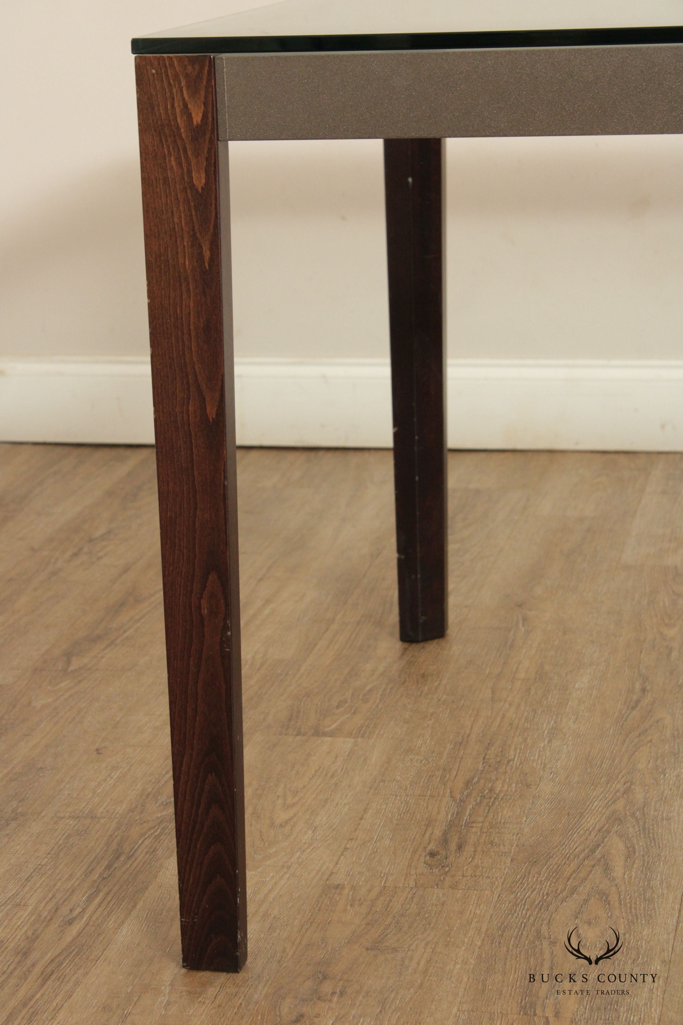 Contemporary Style Glass Top Parsons Dining Table