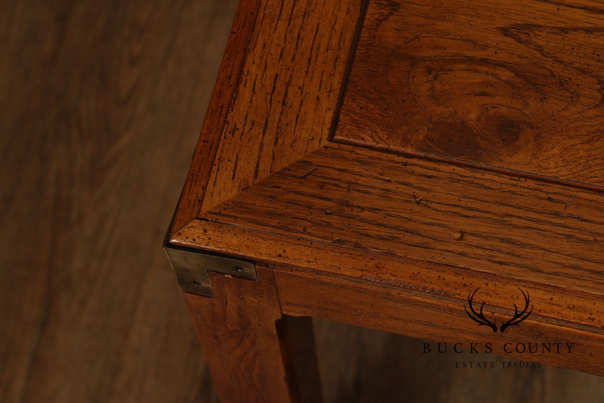 Henredon Artefacts Campaign Style Oak Console Table