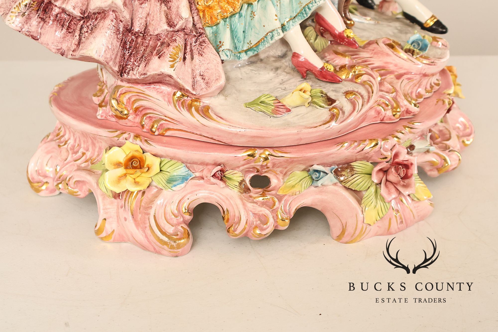 Italian Hand Painted Capodimonte Porcelain Table Lamp