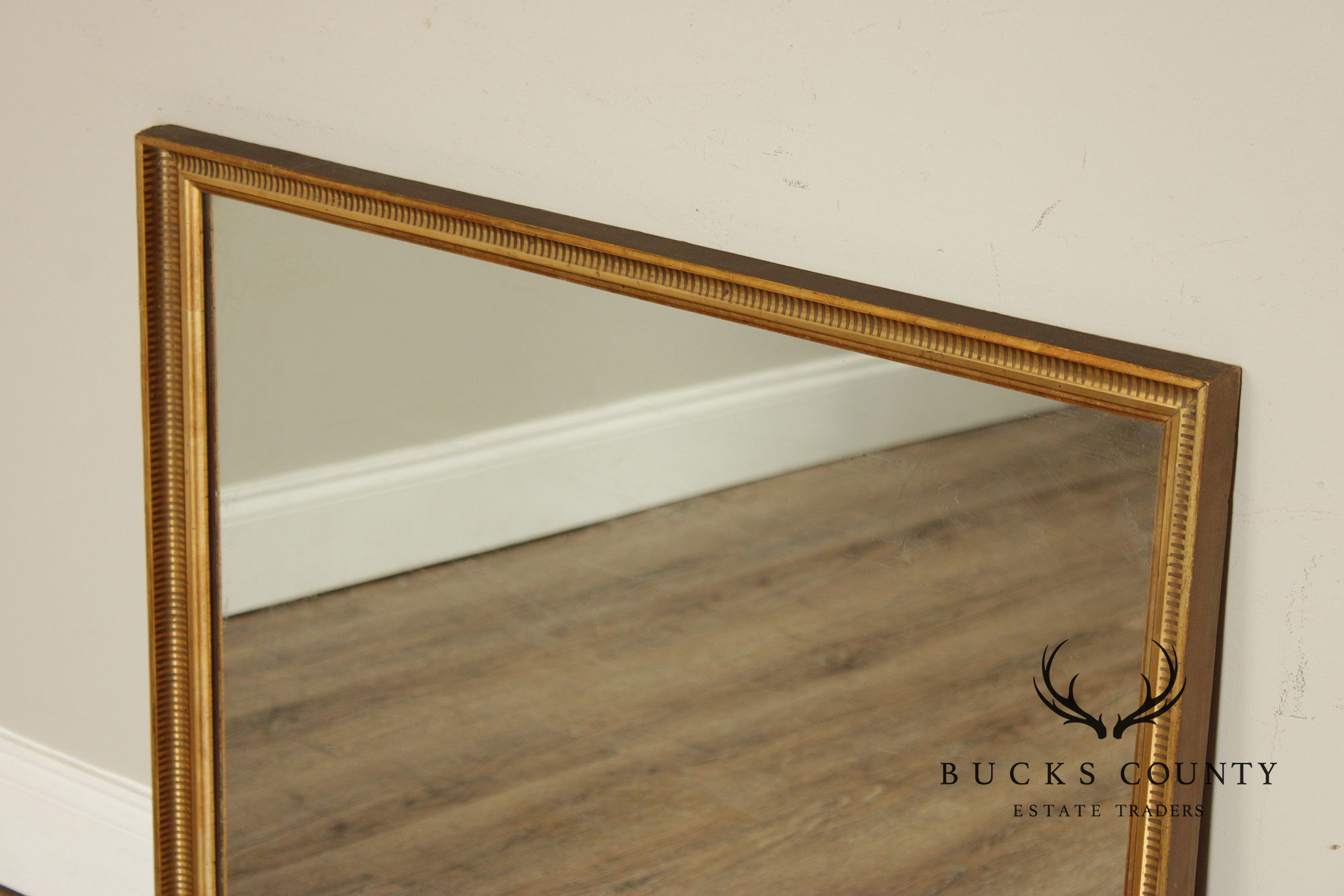 Vintage Giltwood Rectangular Wall Or Over Mantle Mirror