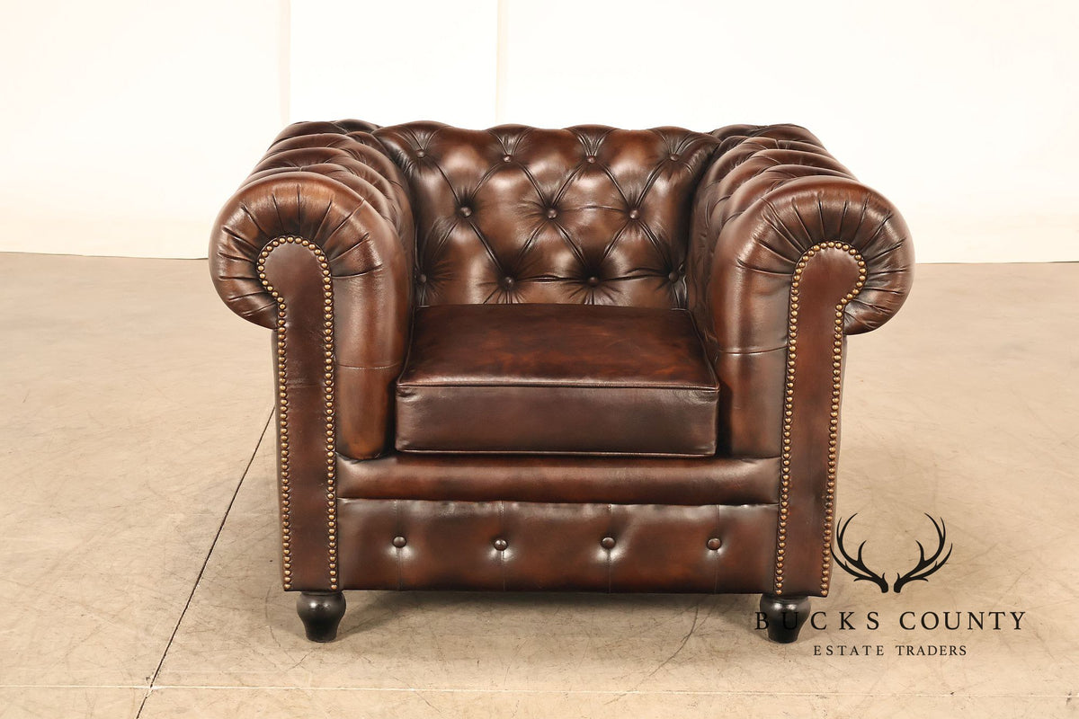 Distressed Brown Single Seater Cushion Chesterfield