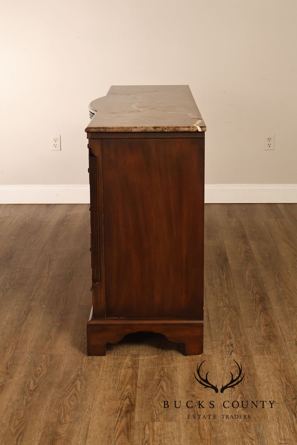 Drexel Heritage 'Covington Park' Marble Top Mahogany Door Chest