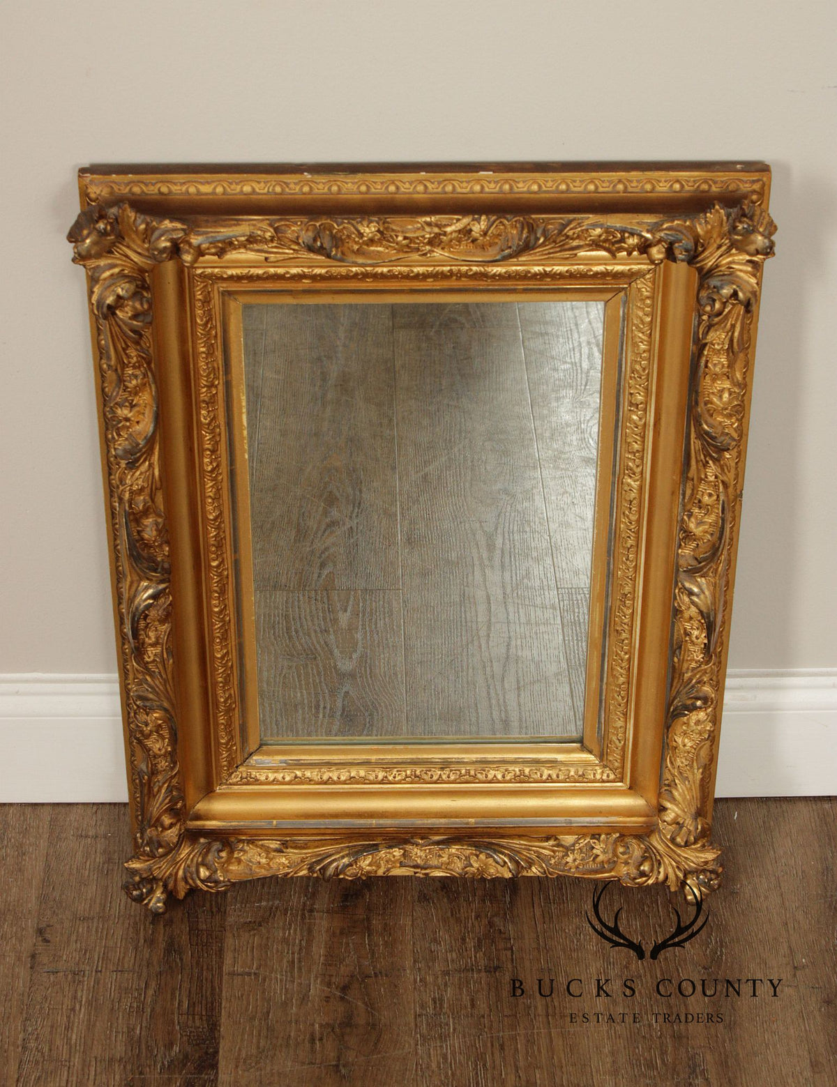 C. A. Greenig Antique Rococo Style Giltwood Wall Mirror