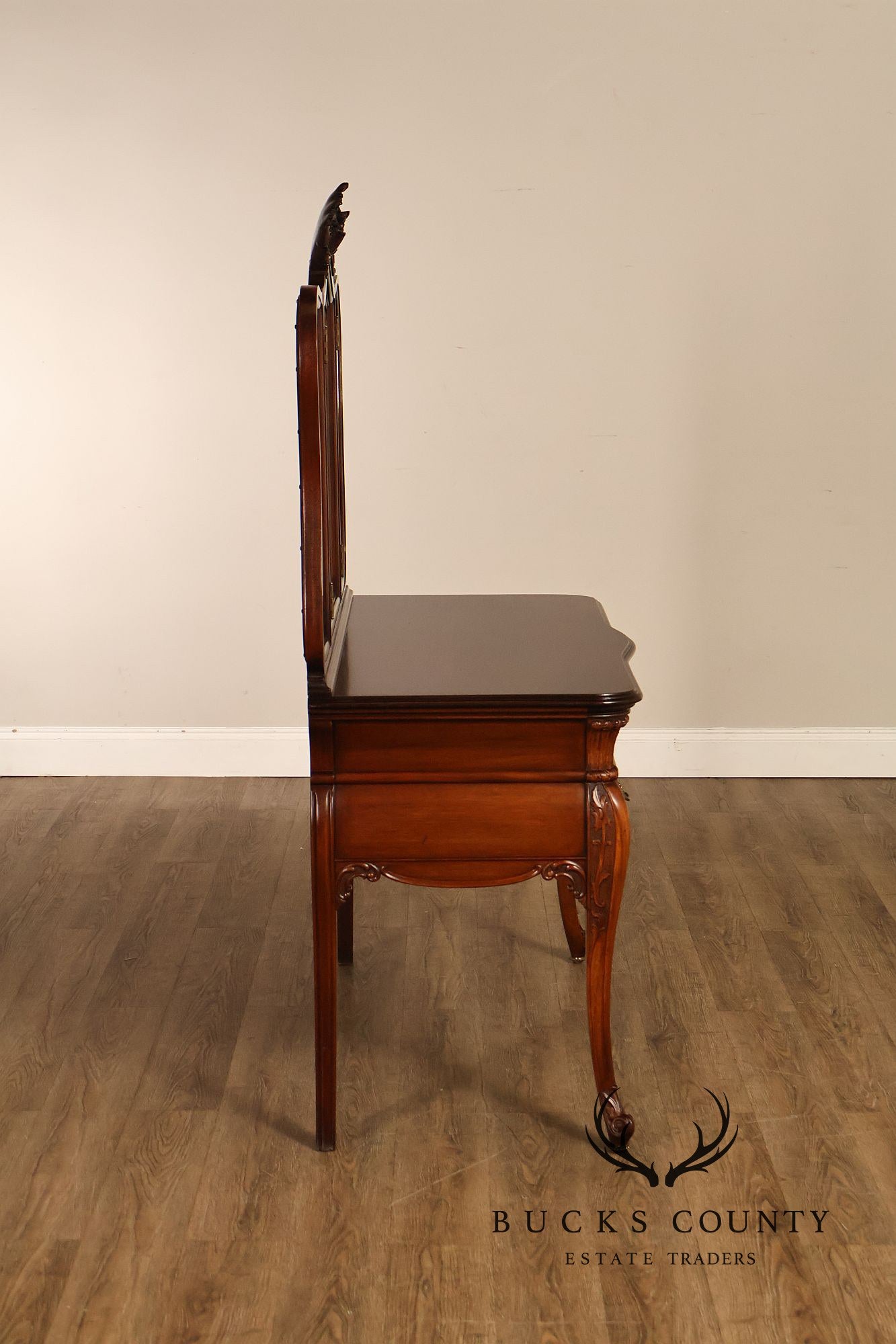 RJ Horner Antique Carved Mahogany Vanity With Mirror